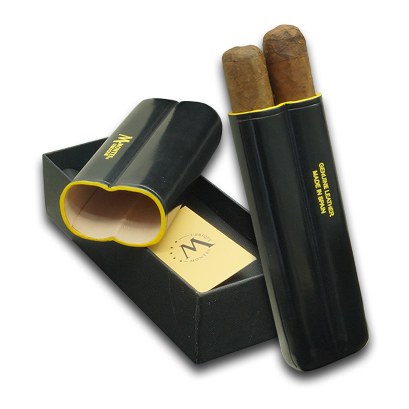 Montes Gerçek Deri El Yapımı 52 Ring Dark İkili Puro Kılıfı