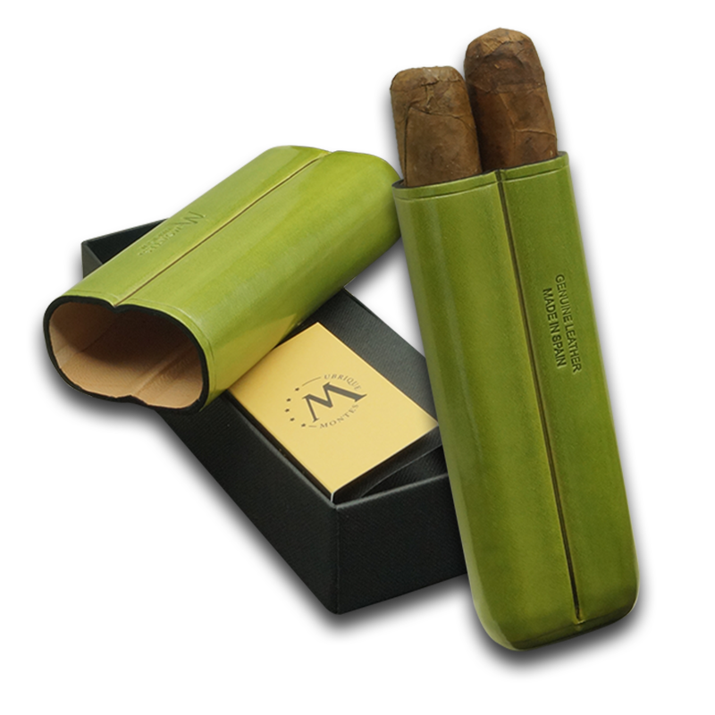Montes Gerçek Deri El Yapımı 52 Ring Grass İkili Puro Kılıfı
