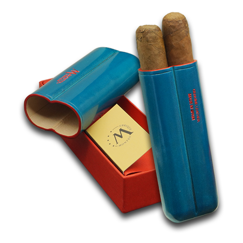 Montes Gerçek Deri El Yapımı 52 Ring Ocean İkili Puro Kılıfı