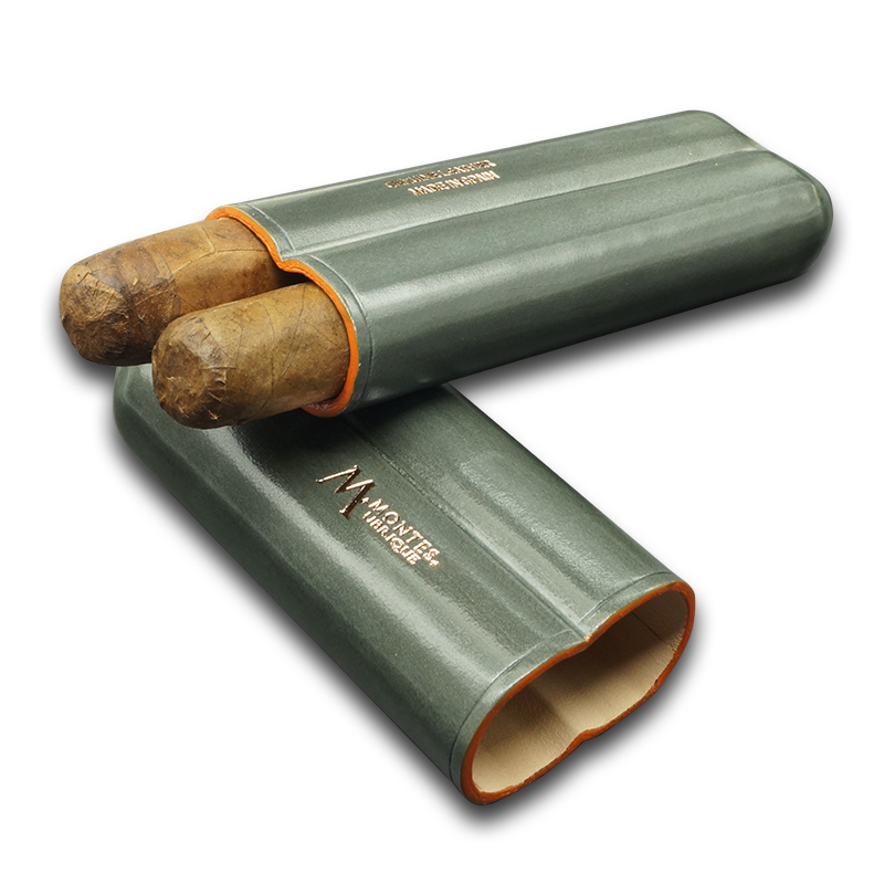 Montes Gerçek Deri El Yapımı 52 Ring Shadow İkili Puro Kılıfı