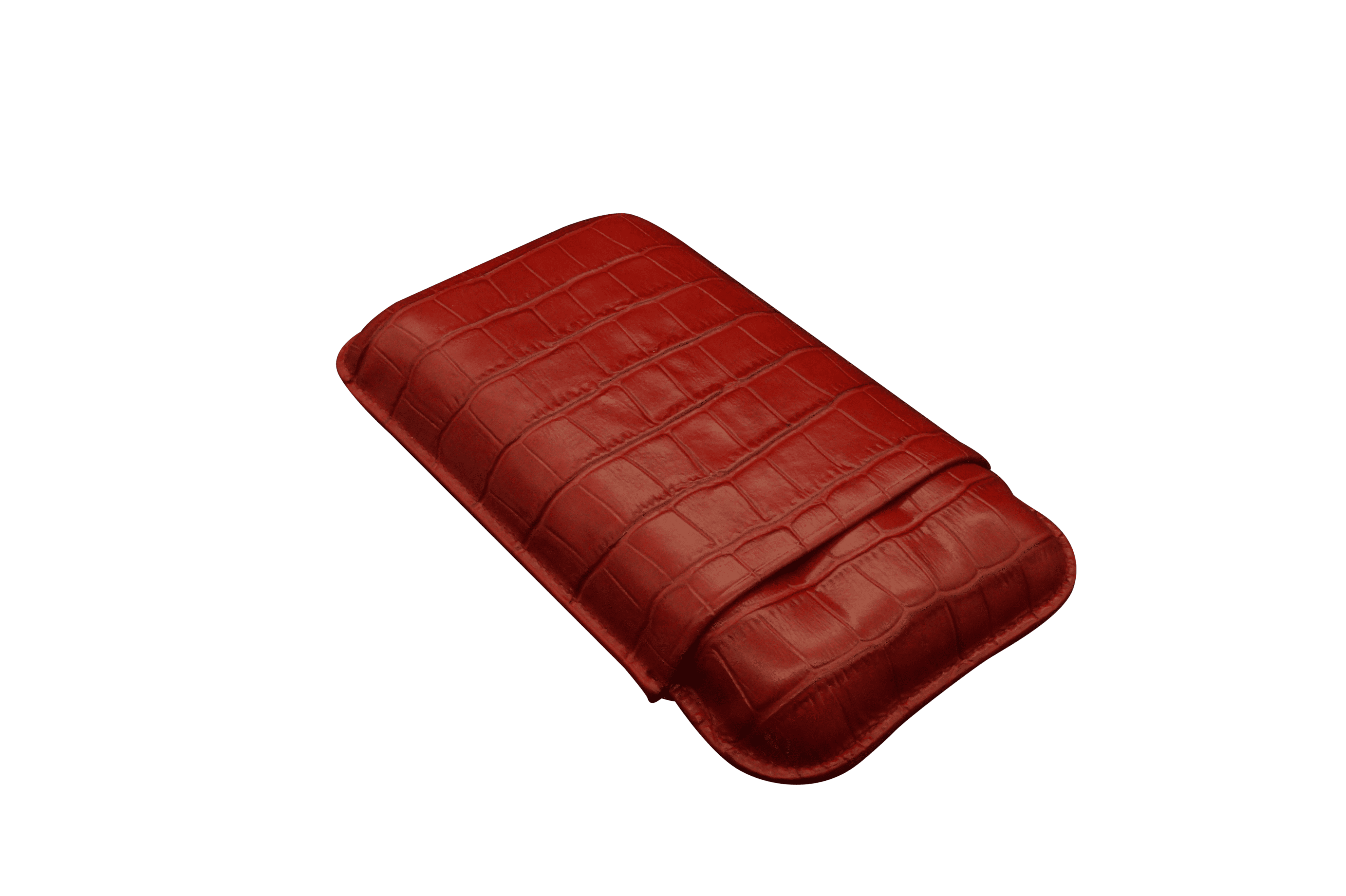 Montes Gerçek Deri El Yapımı 60 Ring Krokodil Fuego Üçlü Puro Kılıfı