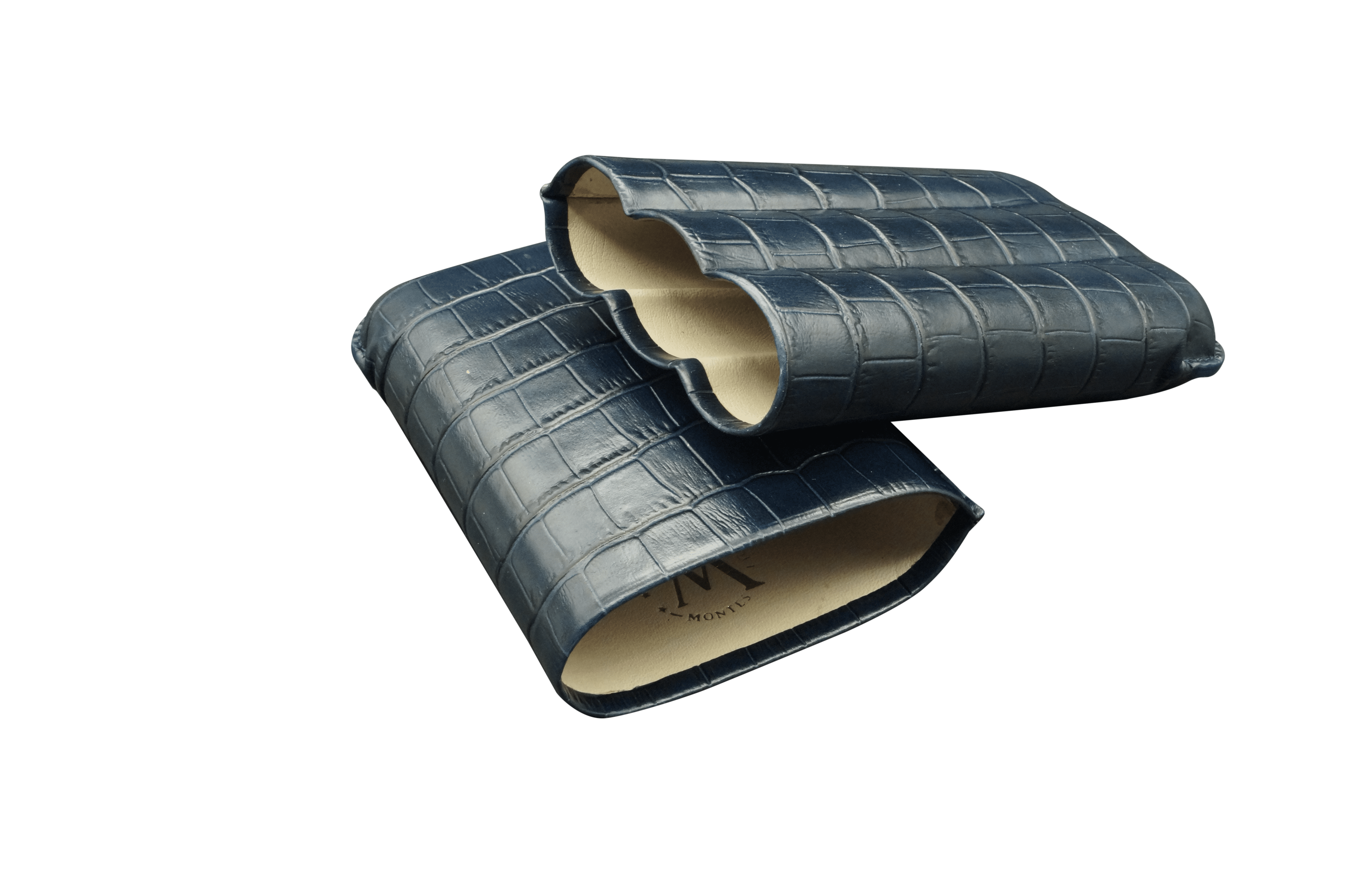 Montes Gerçek Deri El Yapımı 60 Ring Krokodil Oceano Üçlü Puro Kılıfı