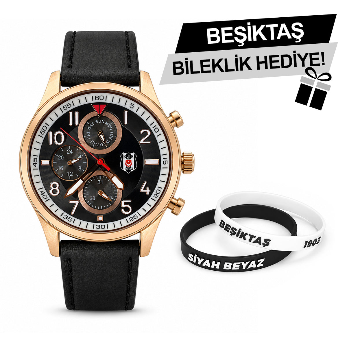Beşiktaş Lisanslı Kol Saati 56E2S45760 - BJK Bileklik Hediyeli