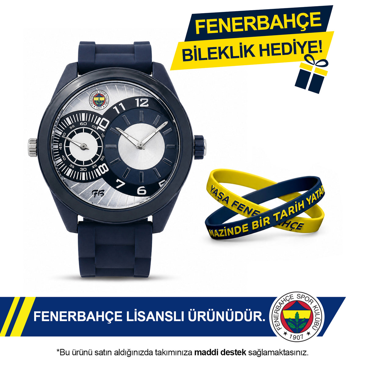 Fenerbahçe Navy Blue Wristwatch HA036U3S52 - FB Keychain Included as a Gift