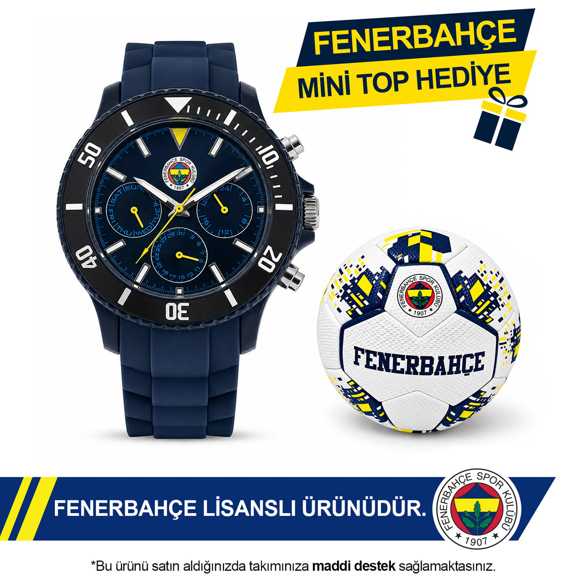 Fenerbahçe Navy Blue Wristwatch HA036U3S55 - FB Keychain Included as a Gift