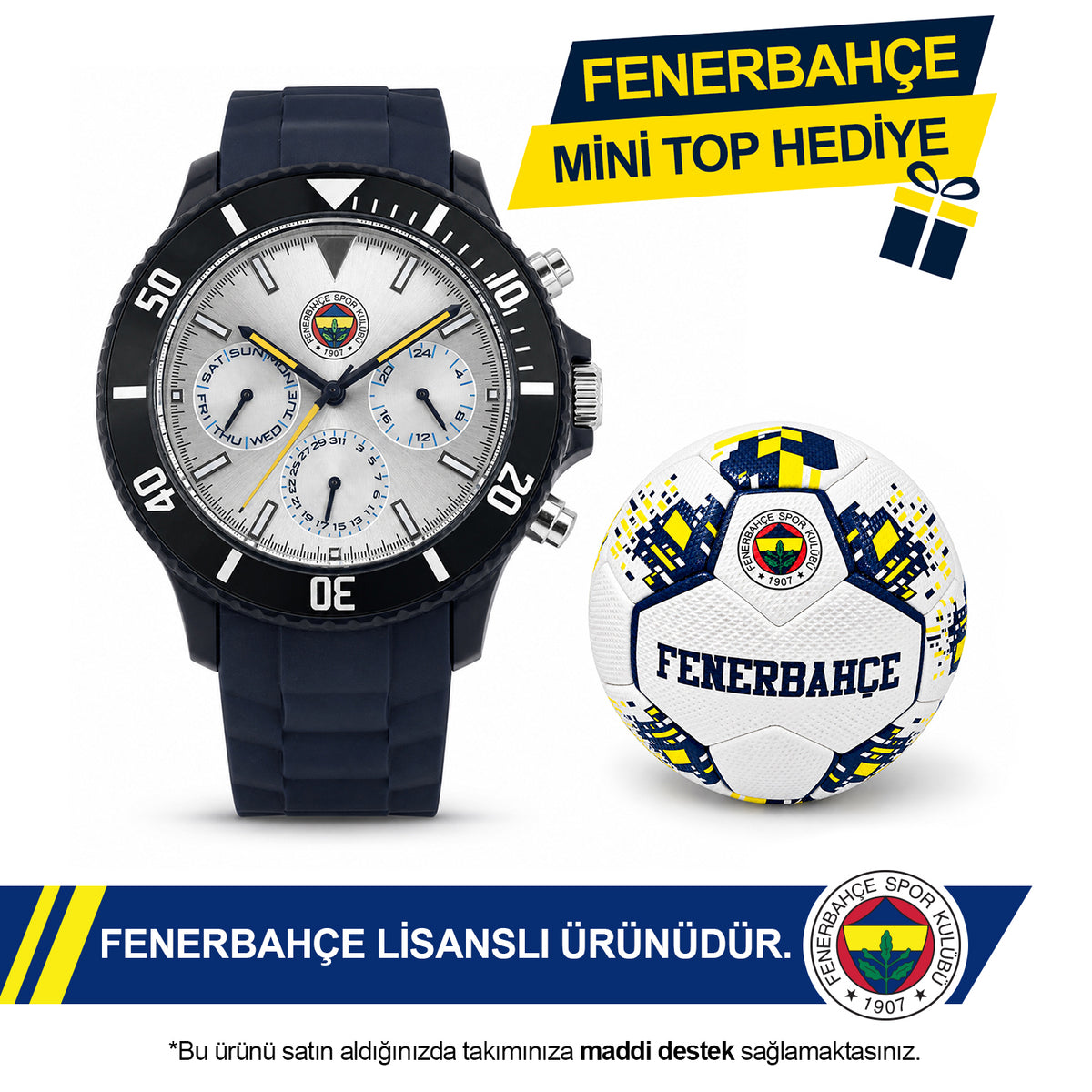 Fenerbahçe Navy Blue Wristwatch HA036U3S56 - FB Keychain Included as a Gift