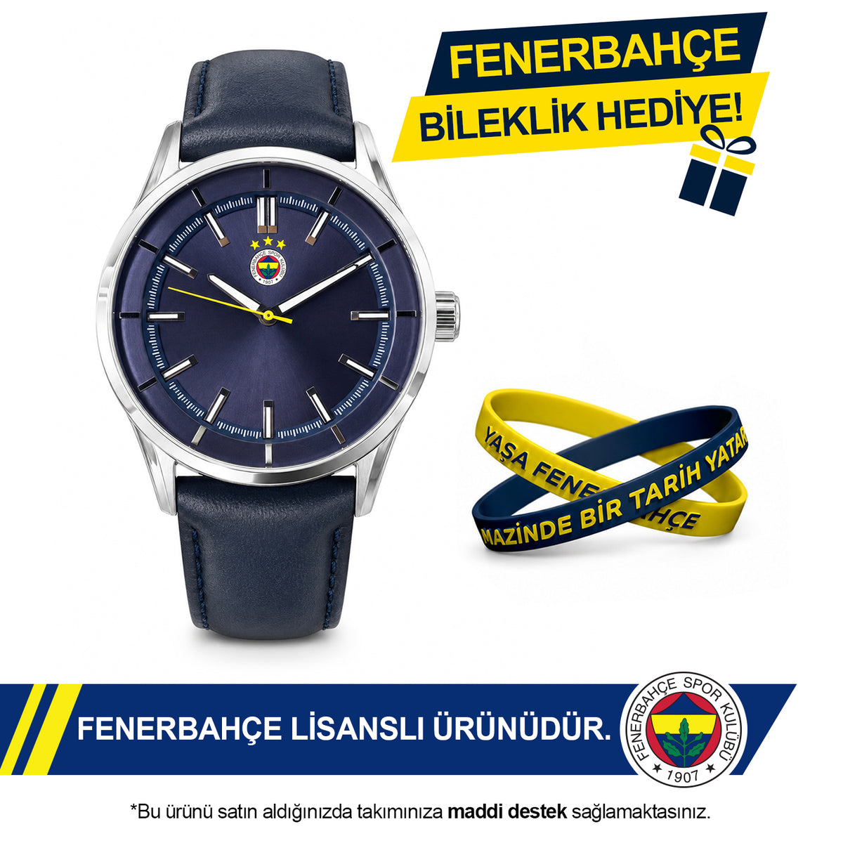 Fenerbahçe Lisanslı Kol Saati HA036E6S07 - FB Bileklik Hediyeli