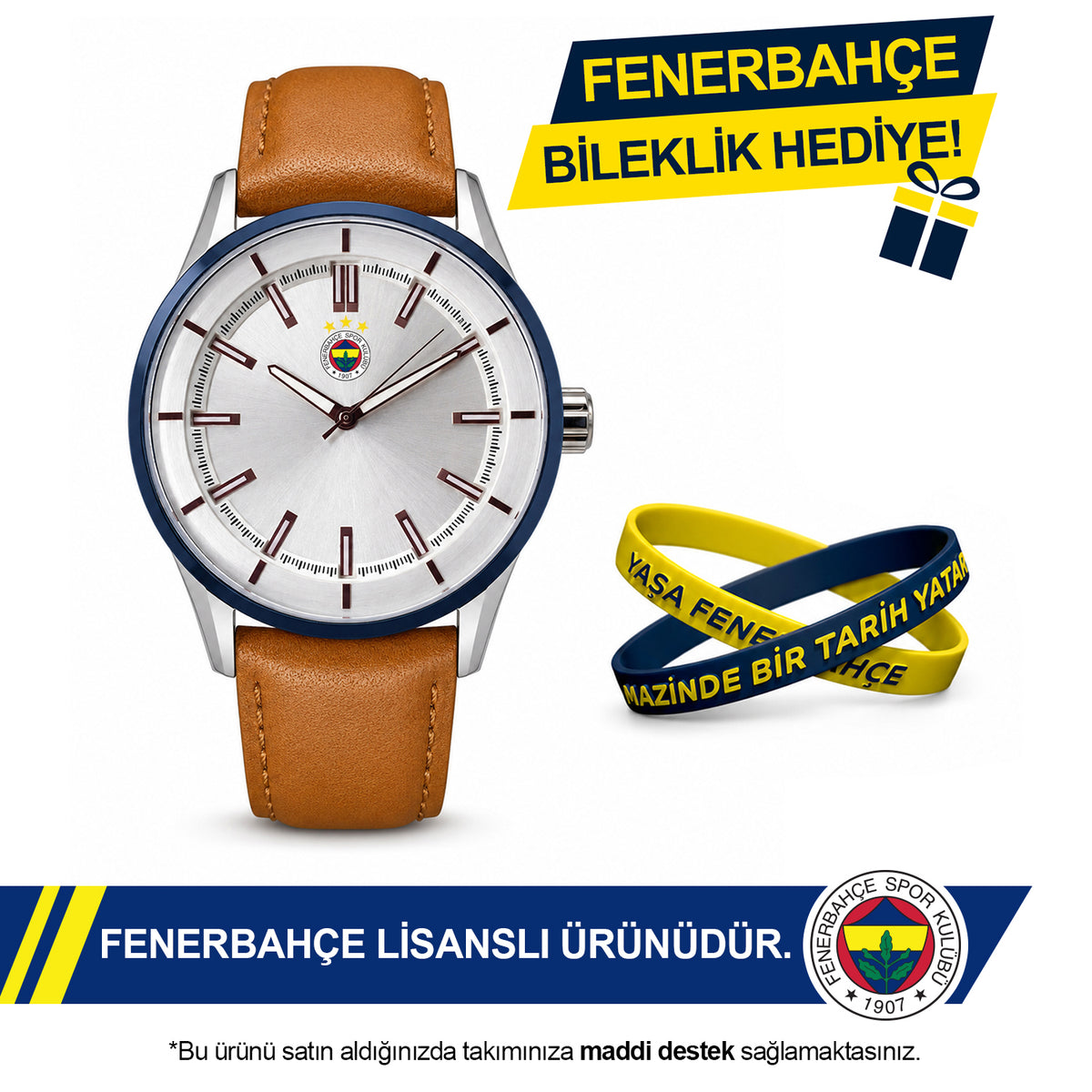 Fenerbahçe Lisanslı Kol Saati HA036E6S09 - FB Bileklik Hediyeli