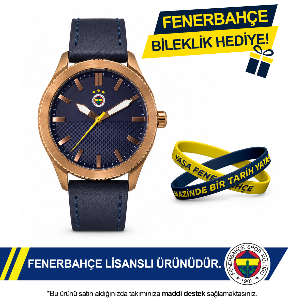 Fenerbahçe Lisanslı Kol Saati HA036E6S13 - FB Bileklik Hediyeli