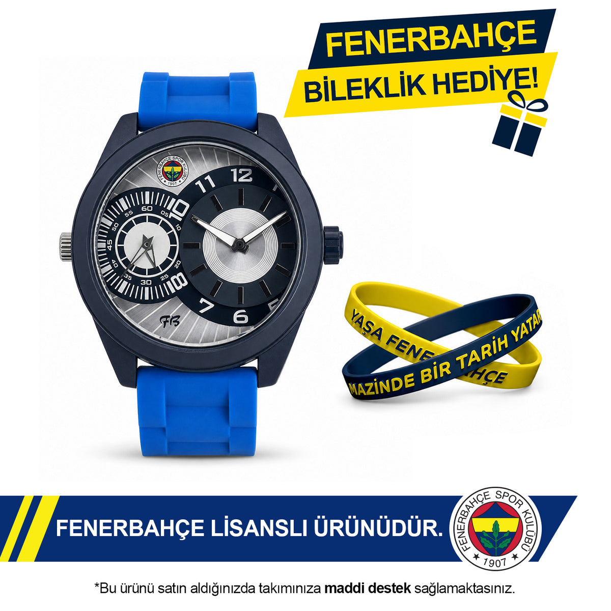 Fenerbahçe Turquoise Wristwatch HA036UDS23 - FB Keychain Included as a Gift