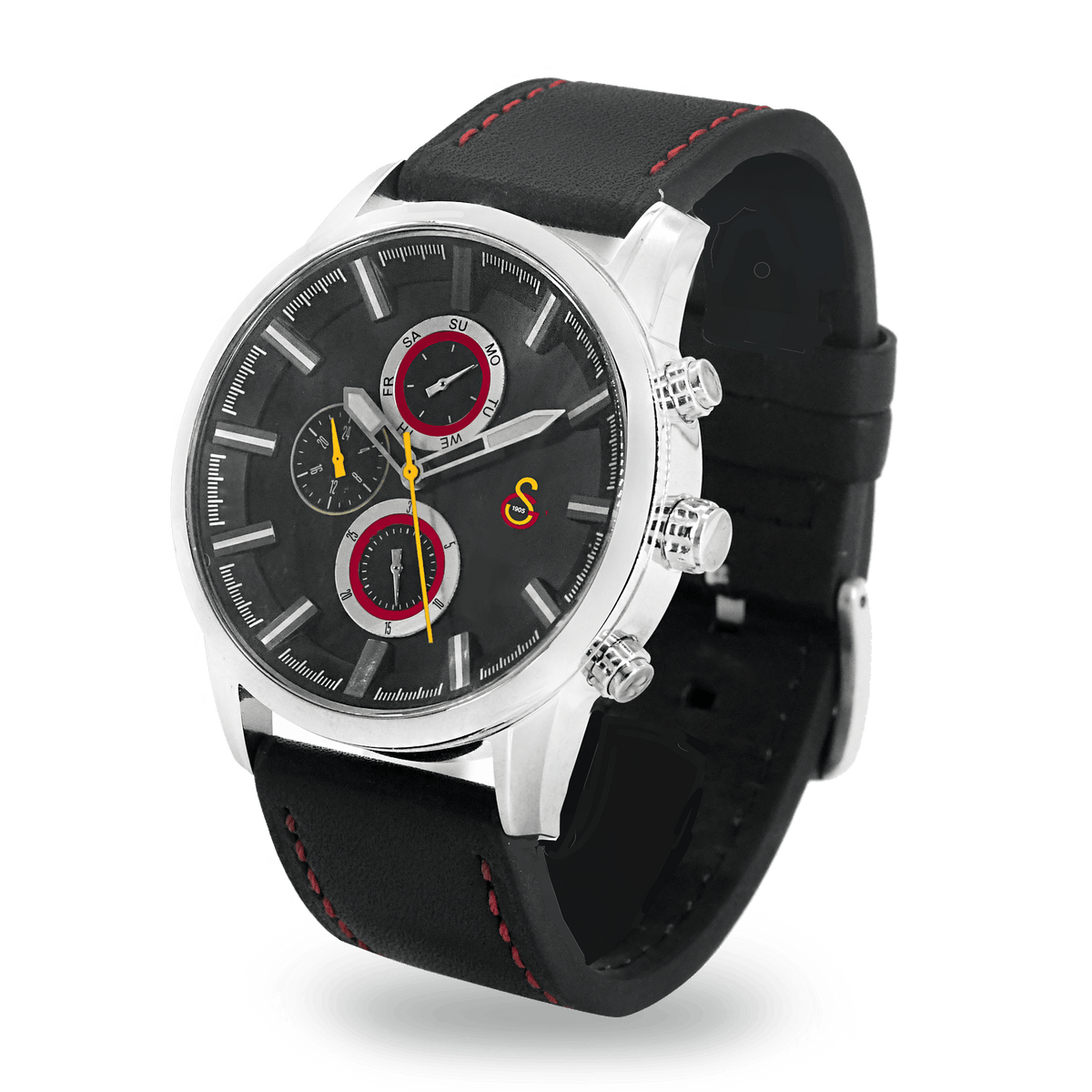 Galatasaray Leather Wristwatch U13855 - GS Keychain Included as a Gift