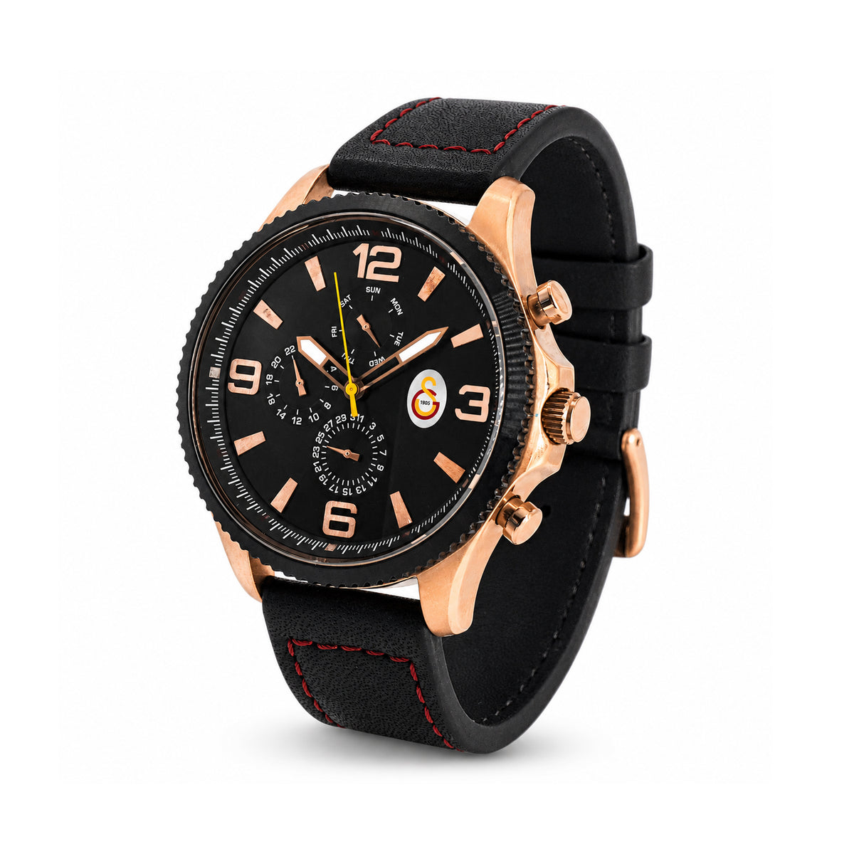 Galatasaray Leather Wristwatch U13926 - GS Keychain Included as a Gift