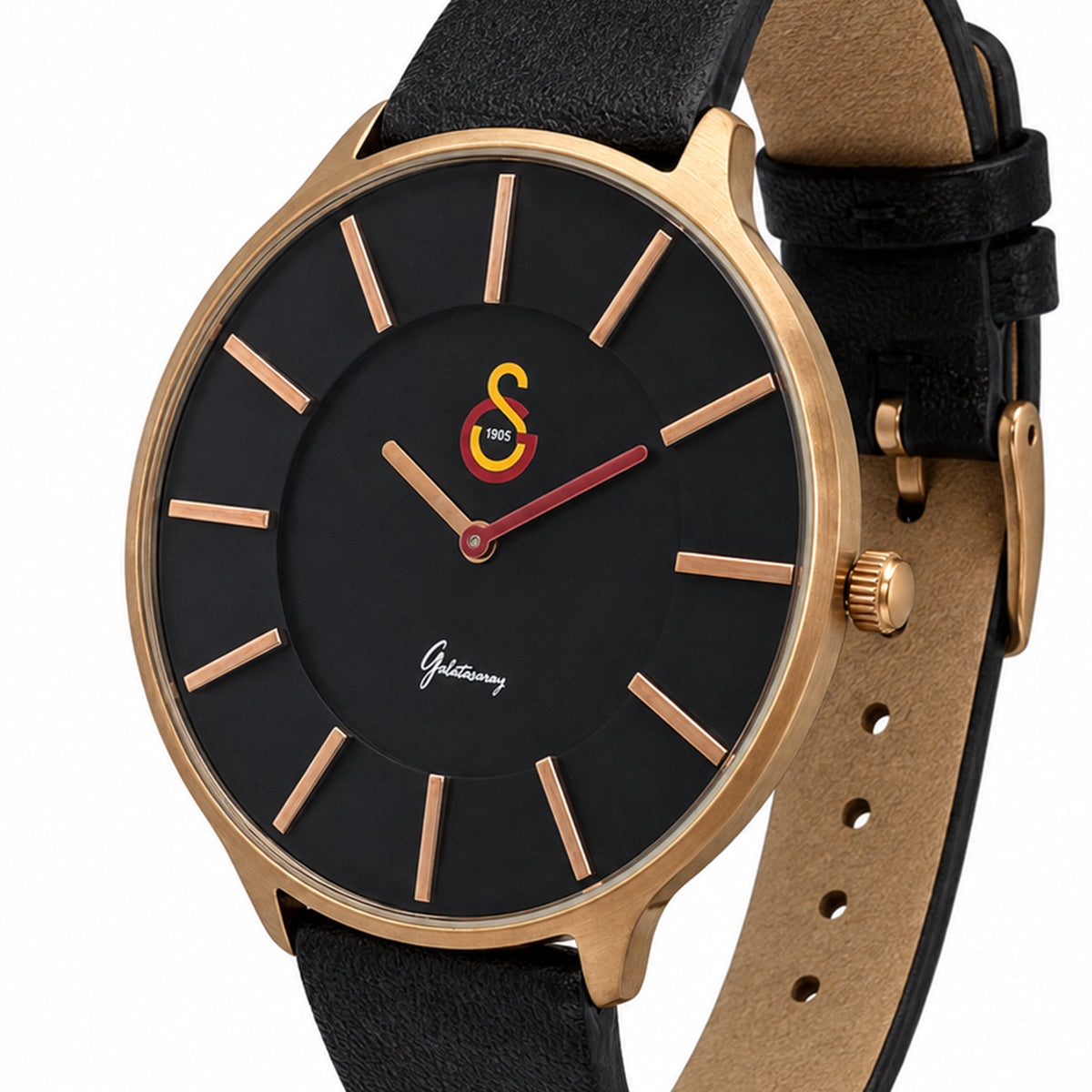 Galatasaray Leather Wristwatch U14252 - GS Keychain Included as a Gift