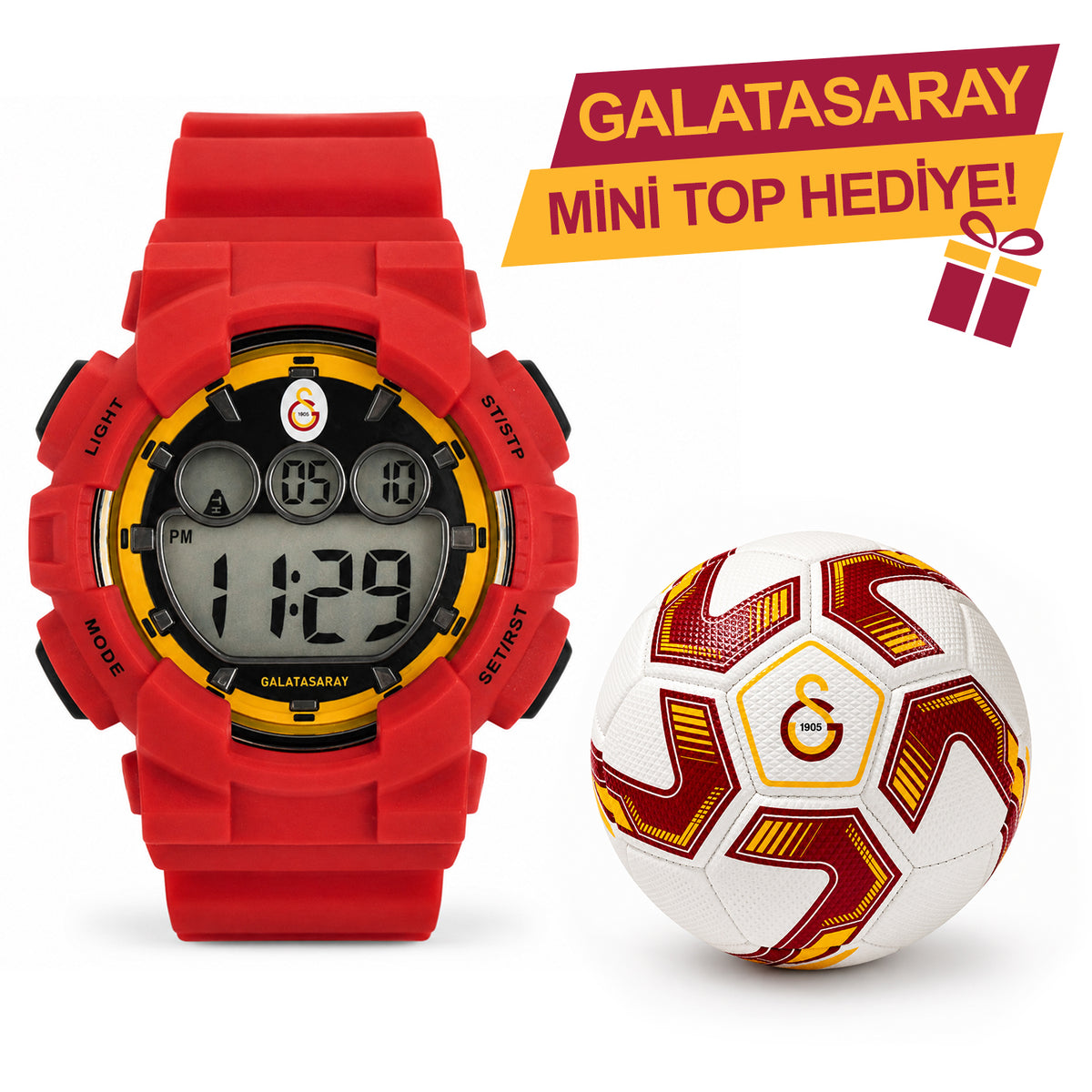 Galatasaray Digital Wristwatch U13599 - GS Keychain Included as a Gift