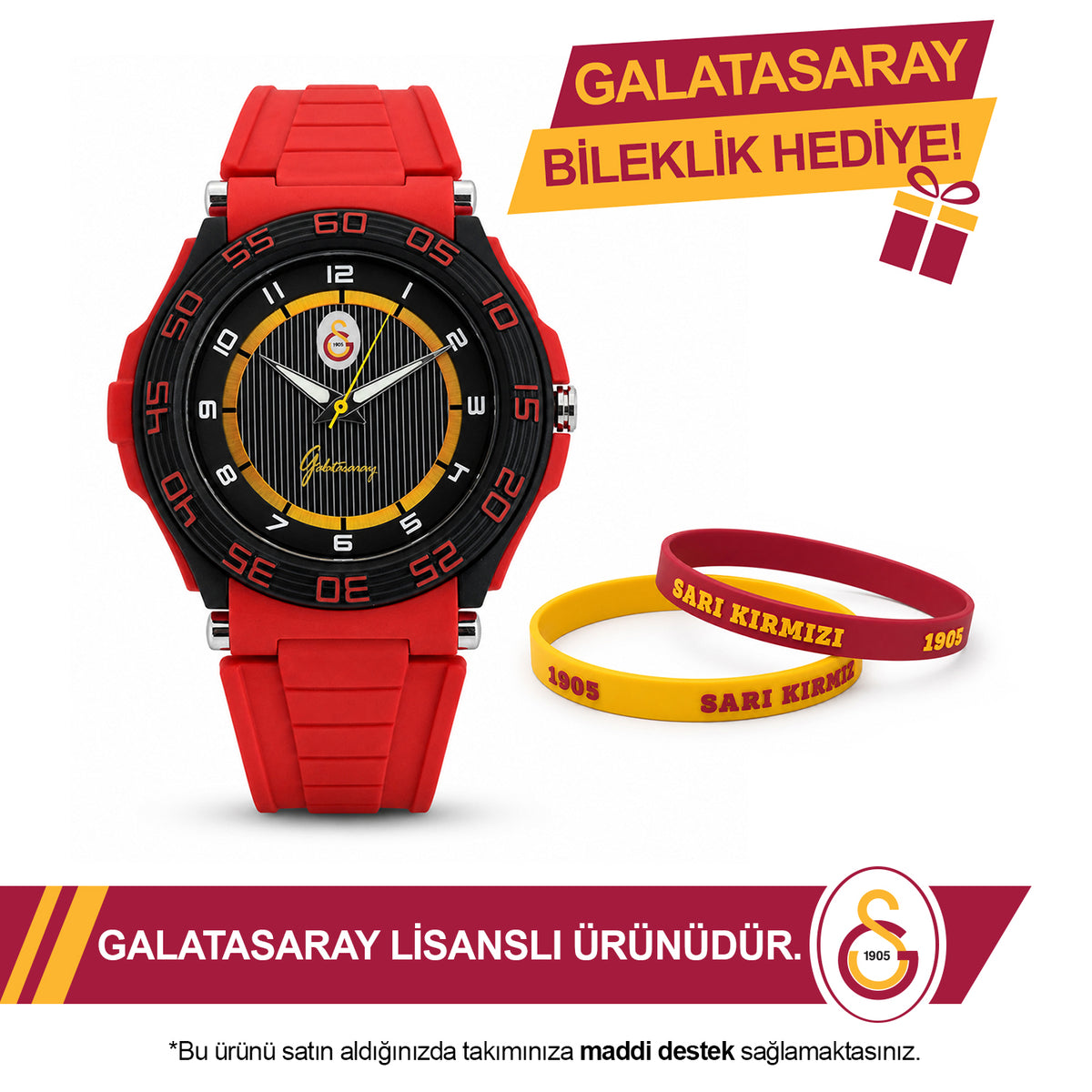 Galatasaray Kol Saati U13605 - GS Bileklik Hediyeli