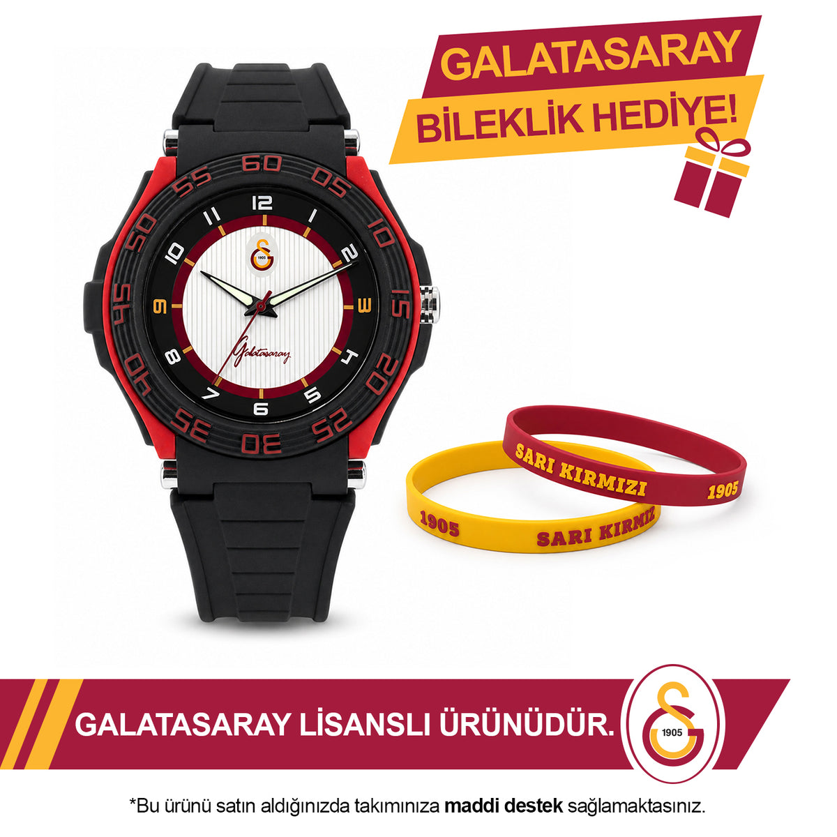 Galatasaray Wristwatch U13606 - GS Keychain Included as a Gift