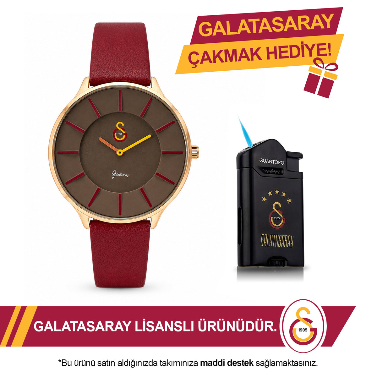 Galatasaray Lisanslı Kol Saati U14251 - GS Çakmak Hediyeli