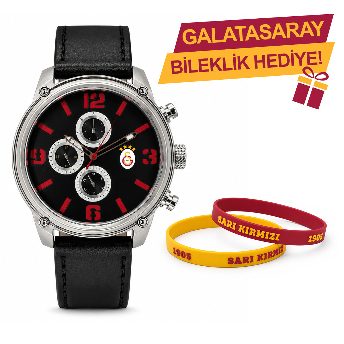 Galatasaray Lisanslı Kol Saati U21316 - GS Bileklik Hediyeli