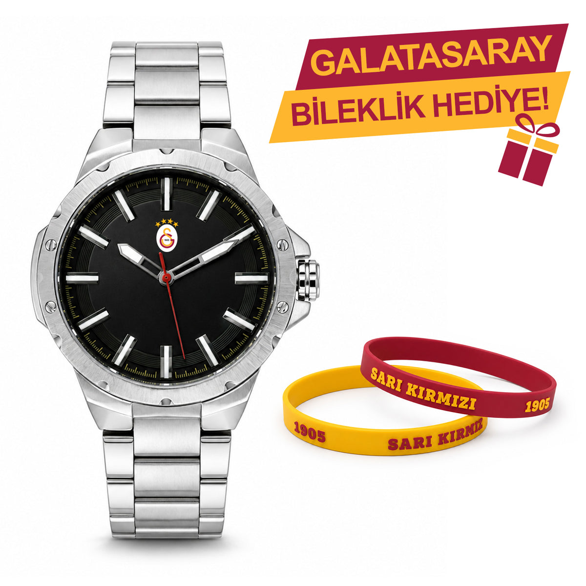 Galatasaray Lisanslı Kol Saati U21323 - GS Bileklik Hediyeli