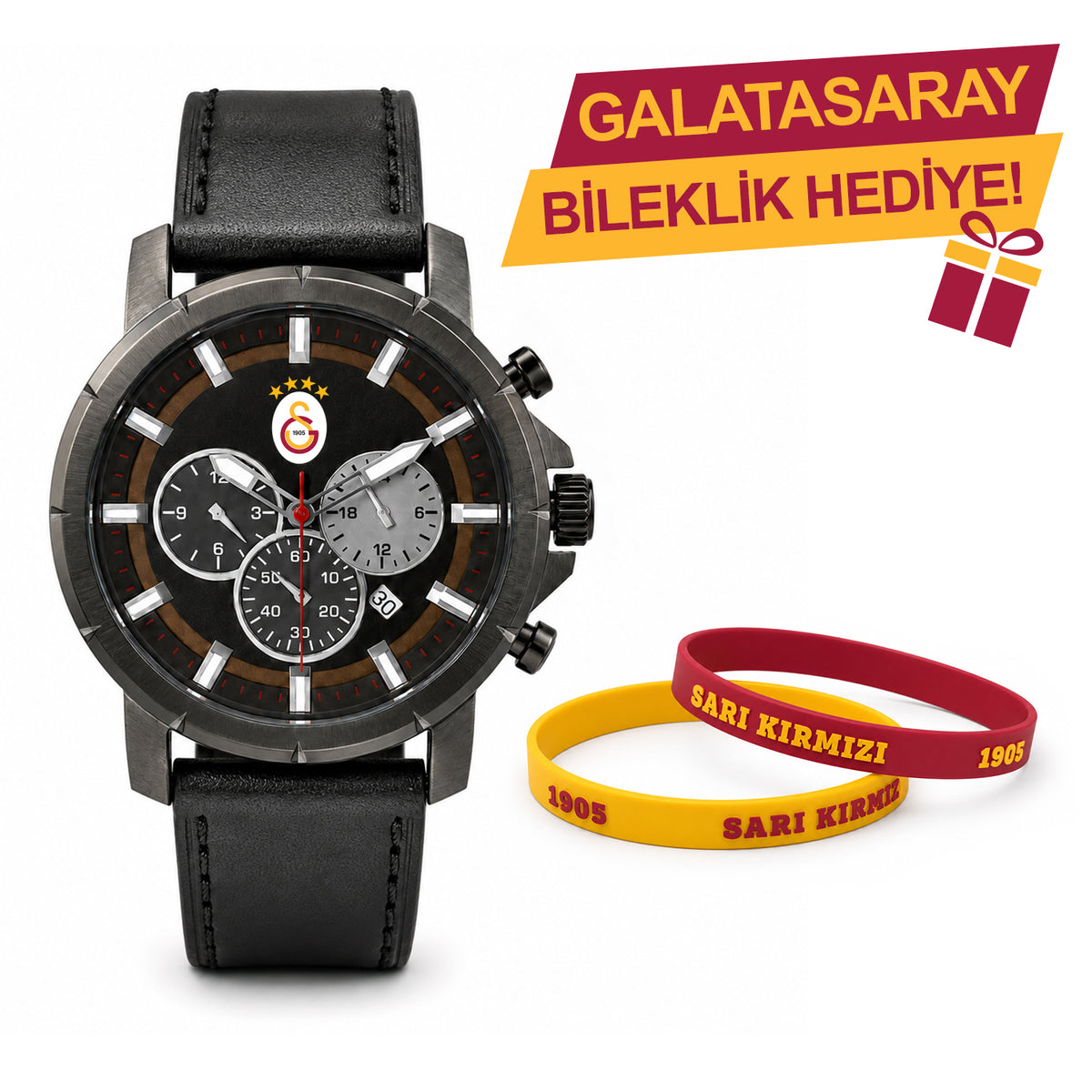 Galatasaray Lisanslı Kol Saati U21338 - GS Bileklik Hediyeli