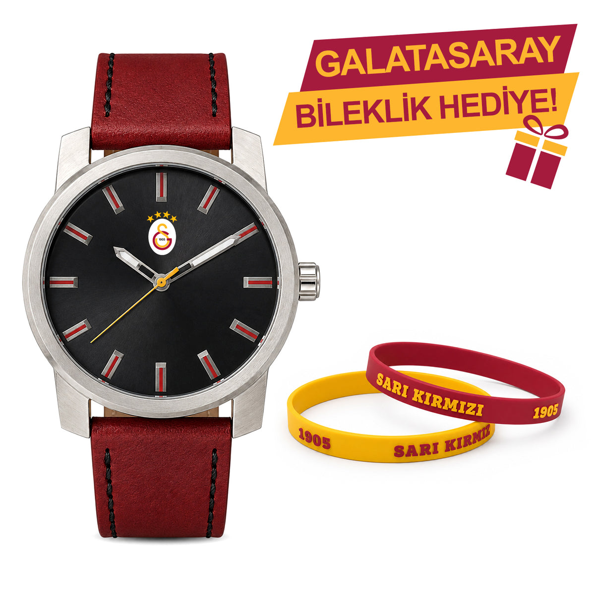 Galatasaray Lisanslı Kol Saati U21404 - GS Bileklik Hediyeli