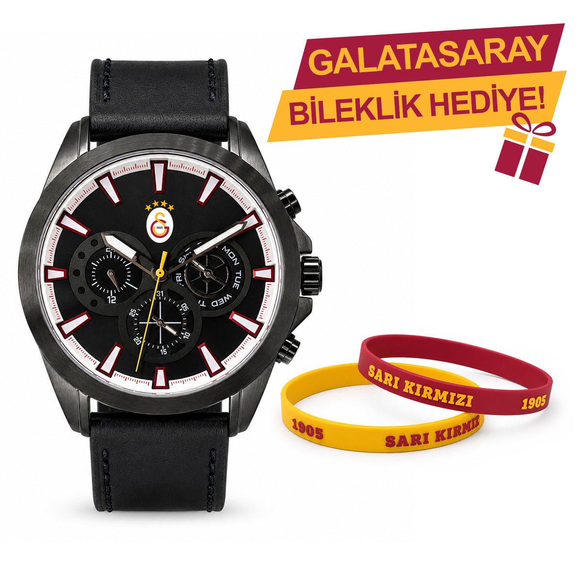 Galatasaray Lisanslı Kol Saati U21731 - GS Bileklik Hediyeli