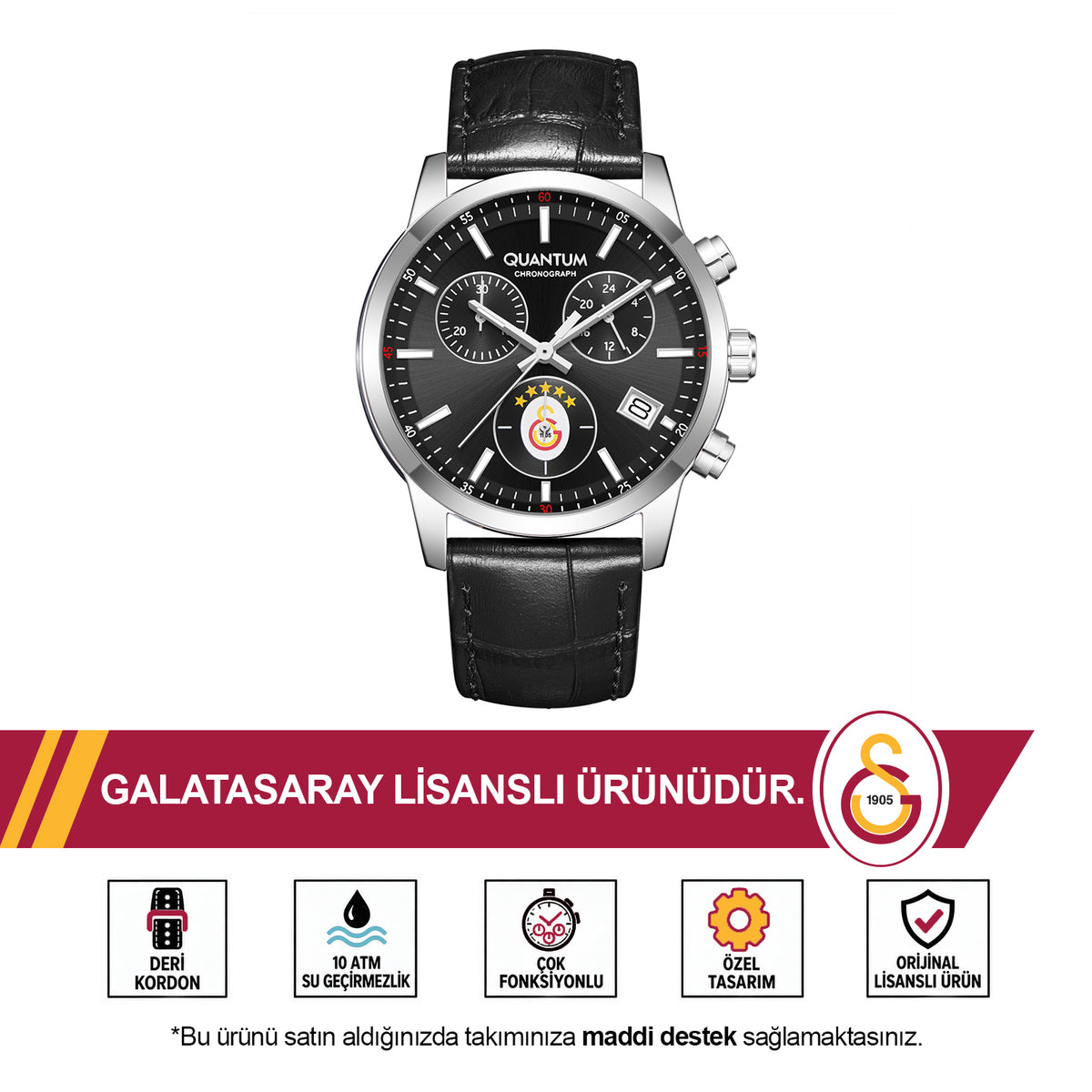 Galatasaray Quantum 5-Star Watch 25/D1 U251565 - GS Cup Included as a Gift
