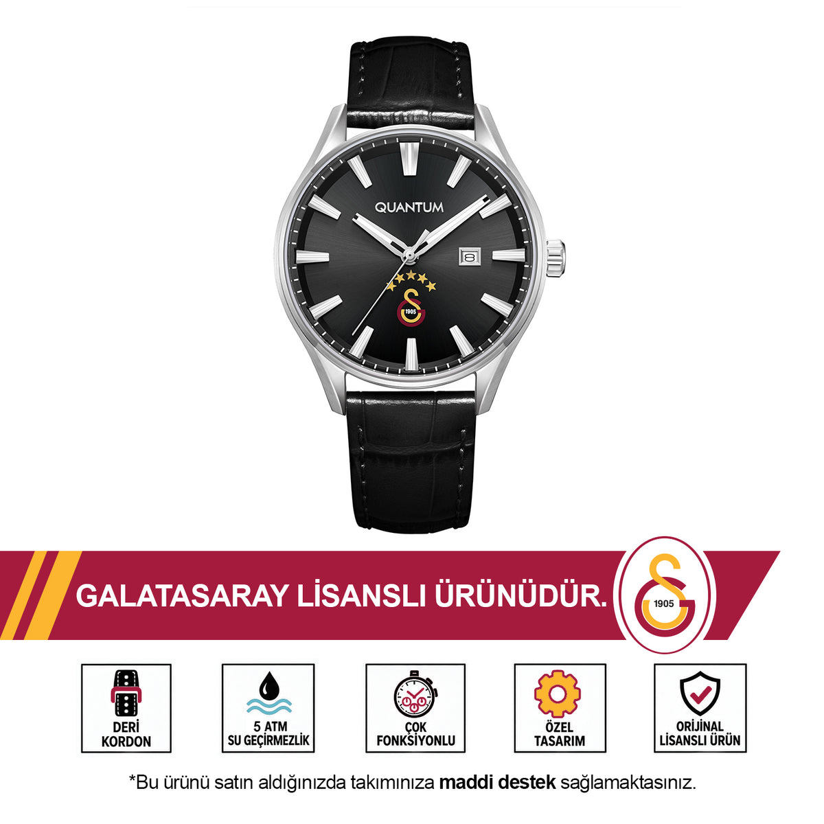 Galatasaray Quantum Wristwatch U252365 DS-2 - GIFTED WITH GS TROPHY