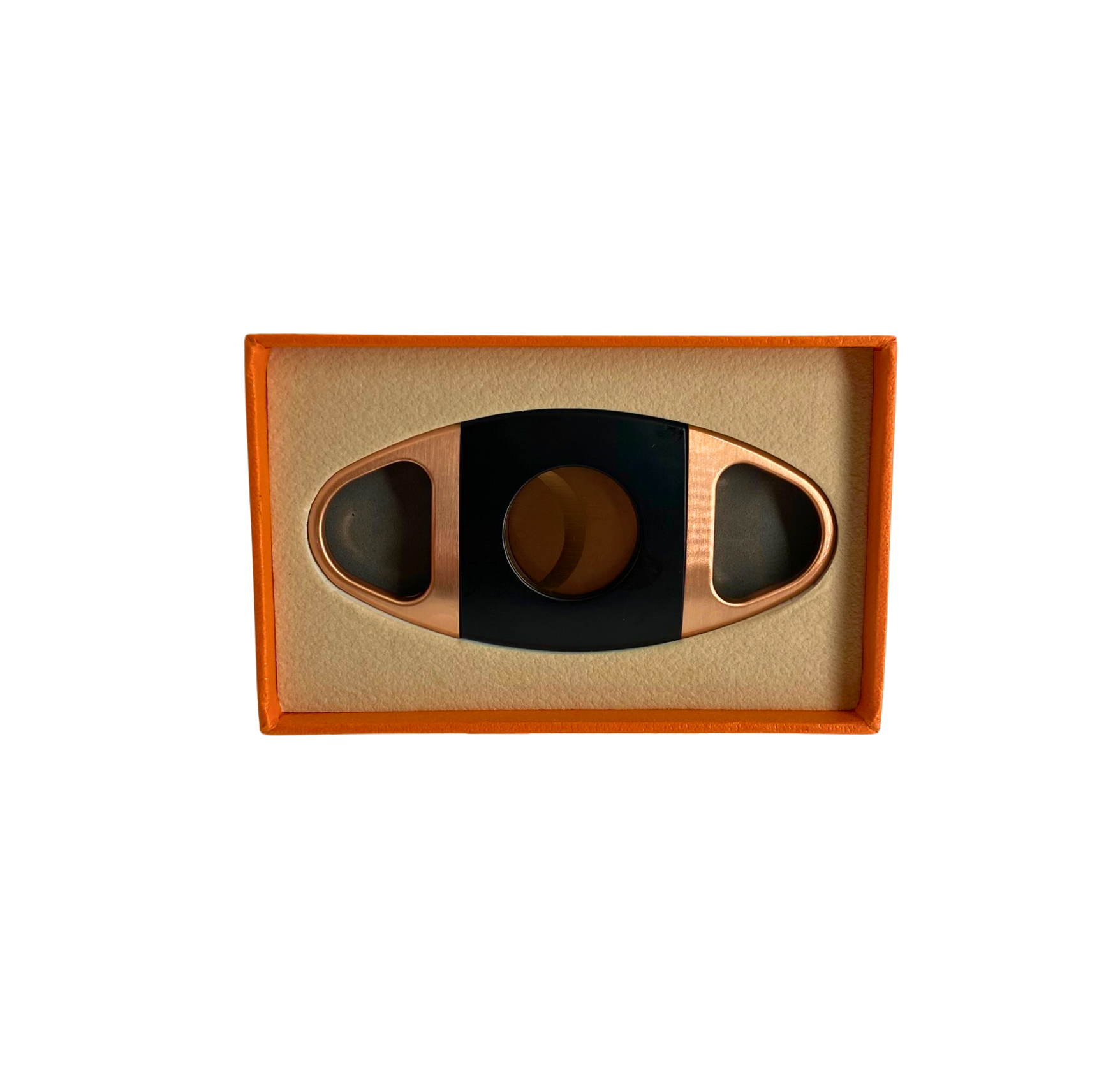 QNN Deri Kılıflı Siyah-Bronz Puro Kesici