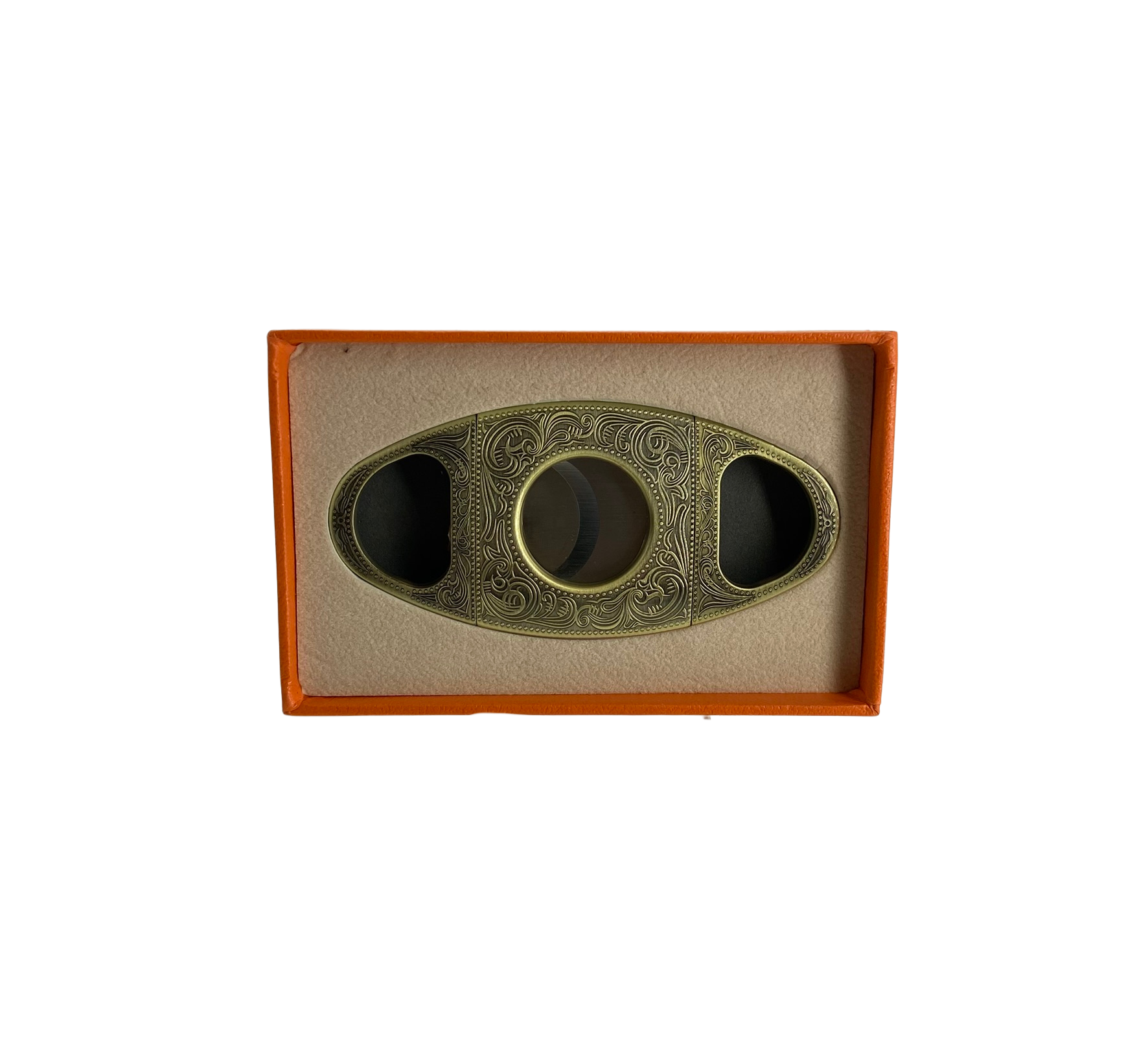 QNN Deri Kılıflı Antik Bronz Puro Kesici