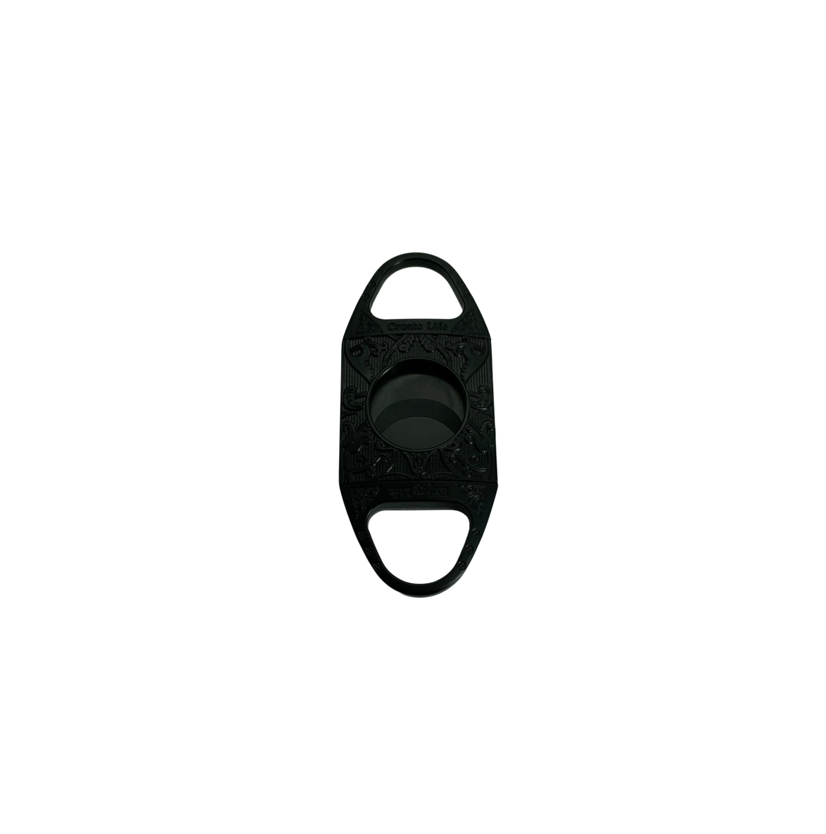 QNN Deri Kılıflı Siyah Desenli Siyah Bıçaklı Puro Kesici