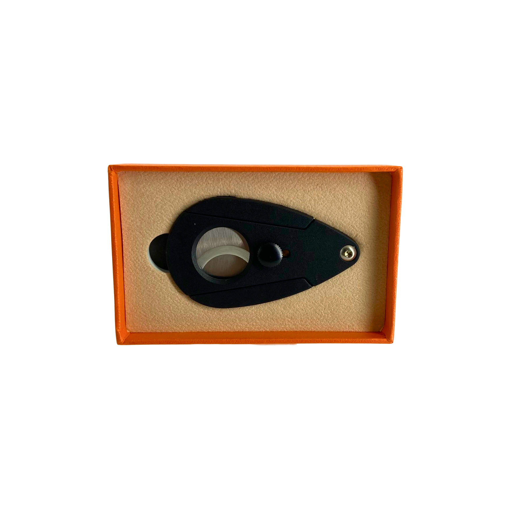 QNN Deri Kılıflı Kelebek Dizayn Siyah Puro Kesici