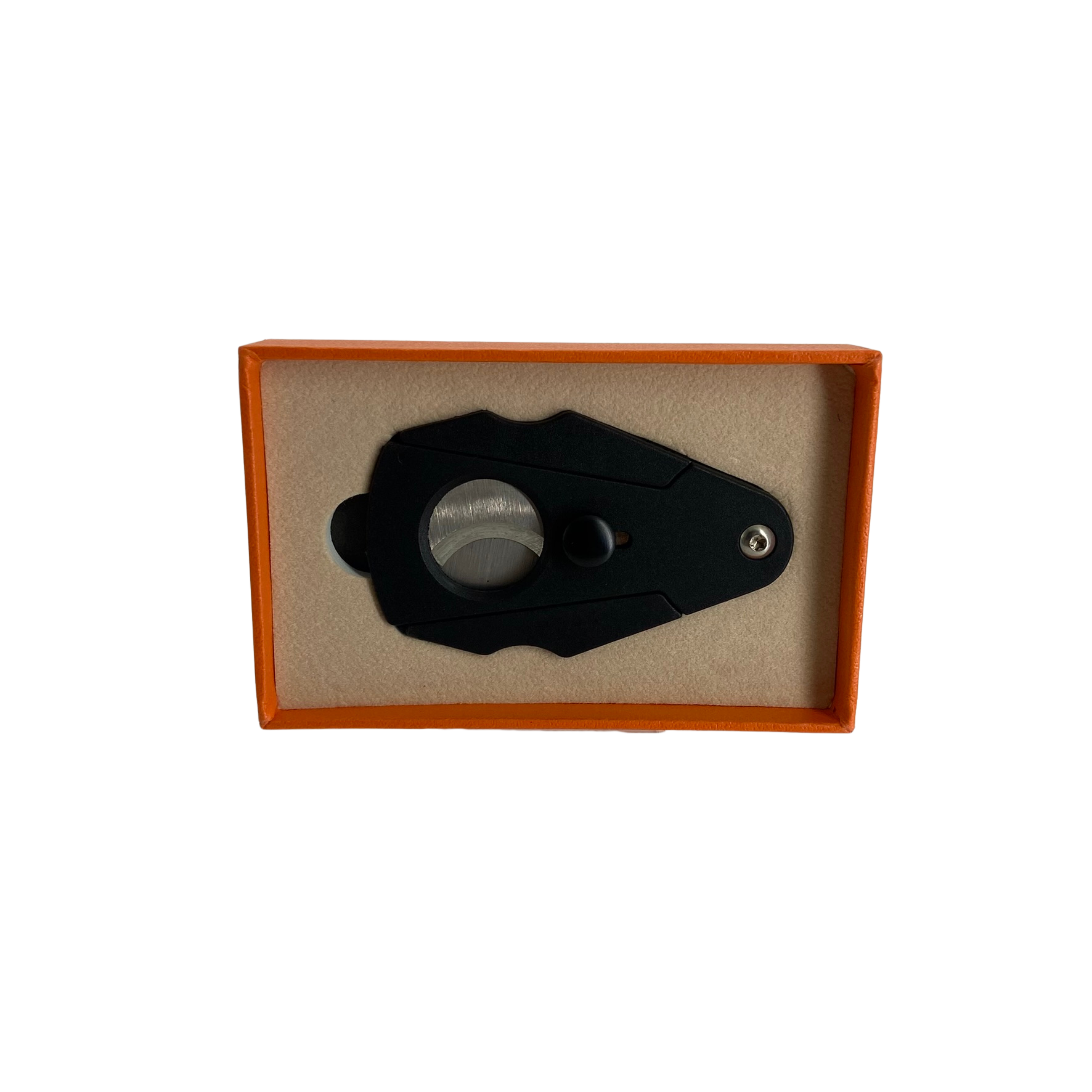 QNN Deri Kılıflı Kelebek Dizayn Siyah Puro Kesici