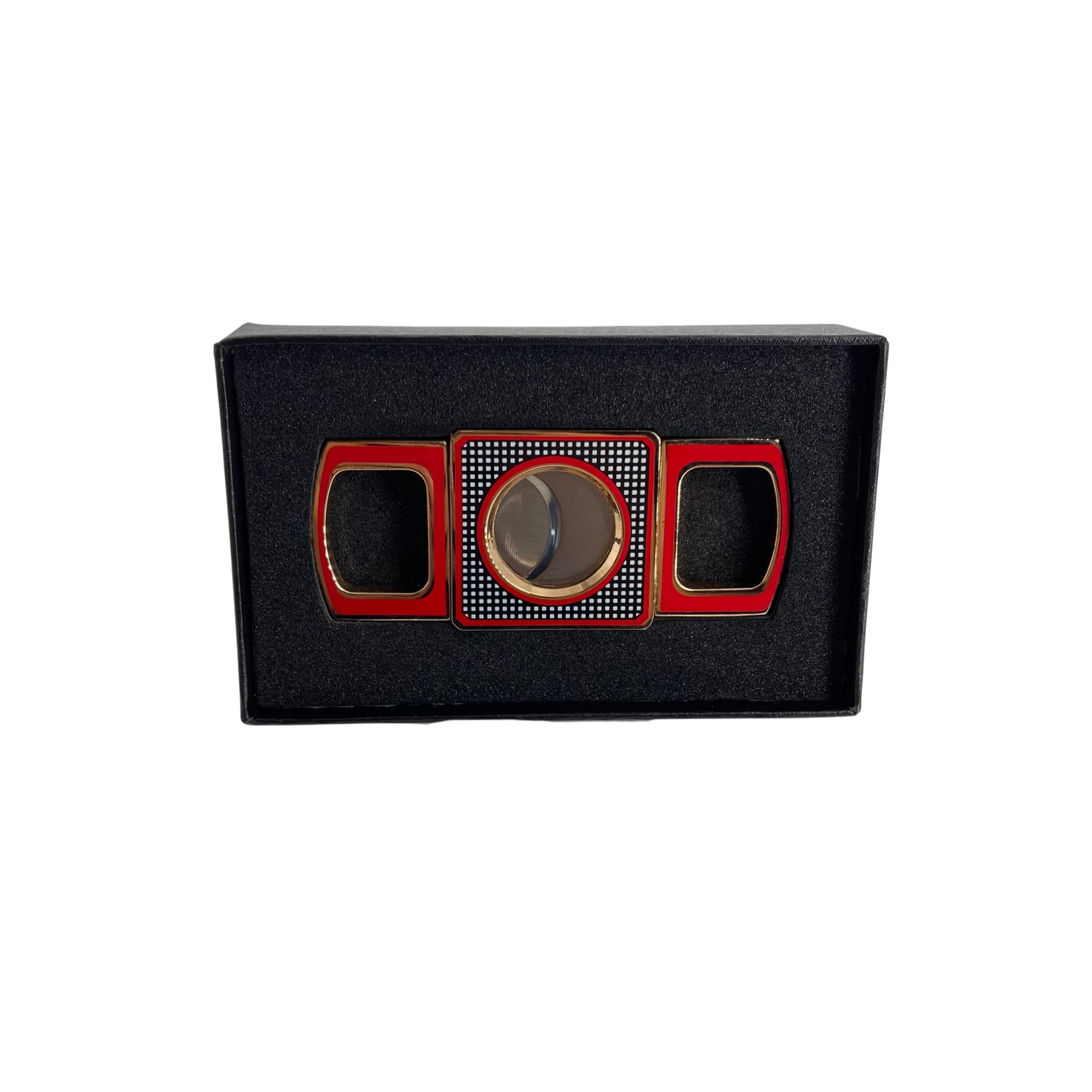 QNN Kırmızı Desenli Köşeli Puro Kesici