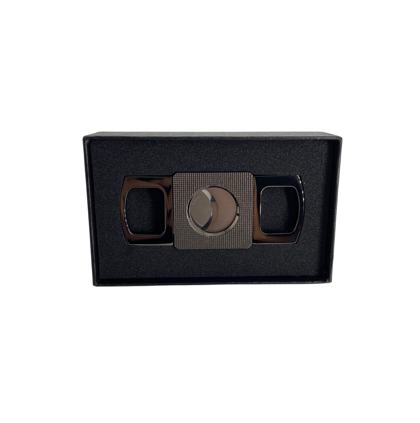 QNN Gunmetal Gövdesi Desenli Köşeli Puro Kesici