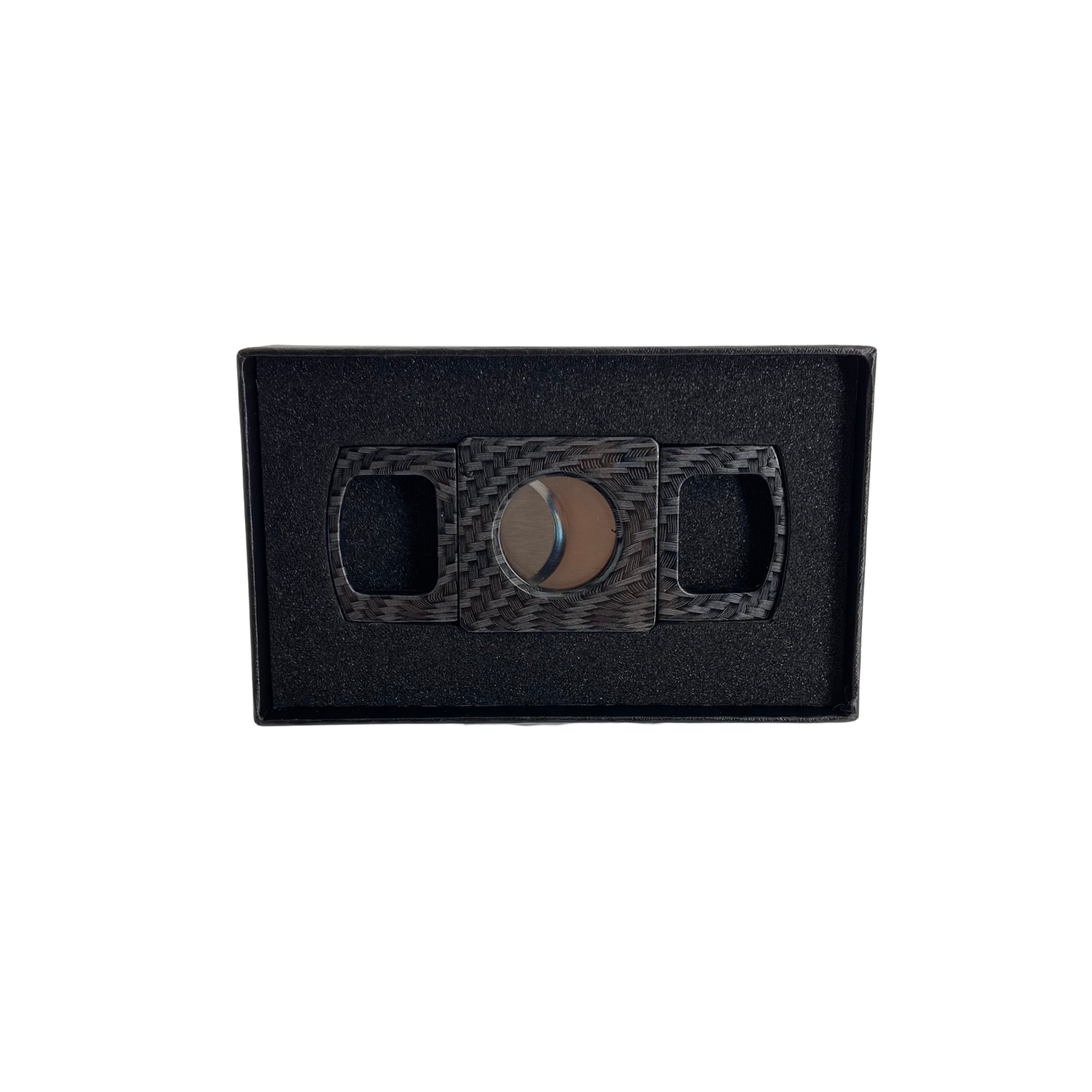 QNN Karbonfiber Siyah Gövdesi Desenli Köşeli Puro Kesici