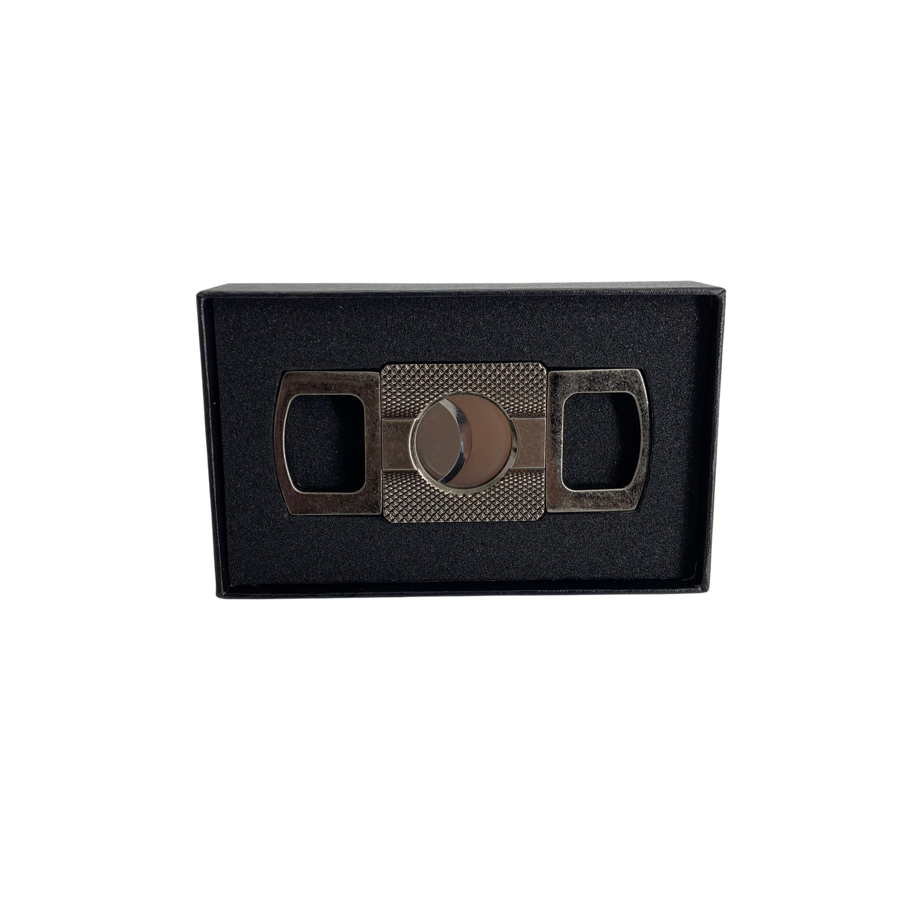 QNN Krom Gövdesi Desenli Köşeli Puro Kesici