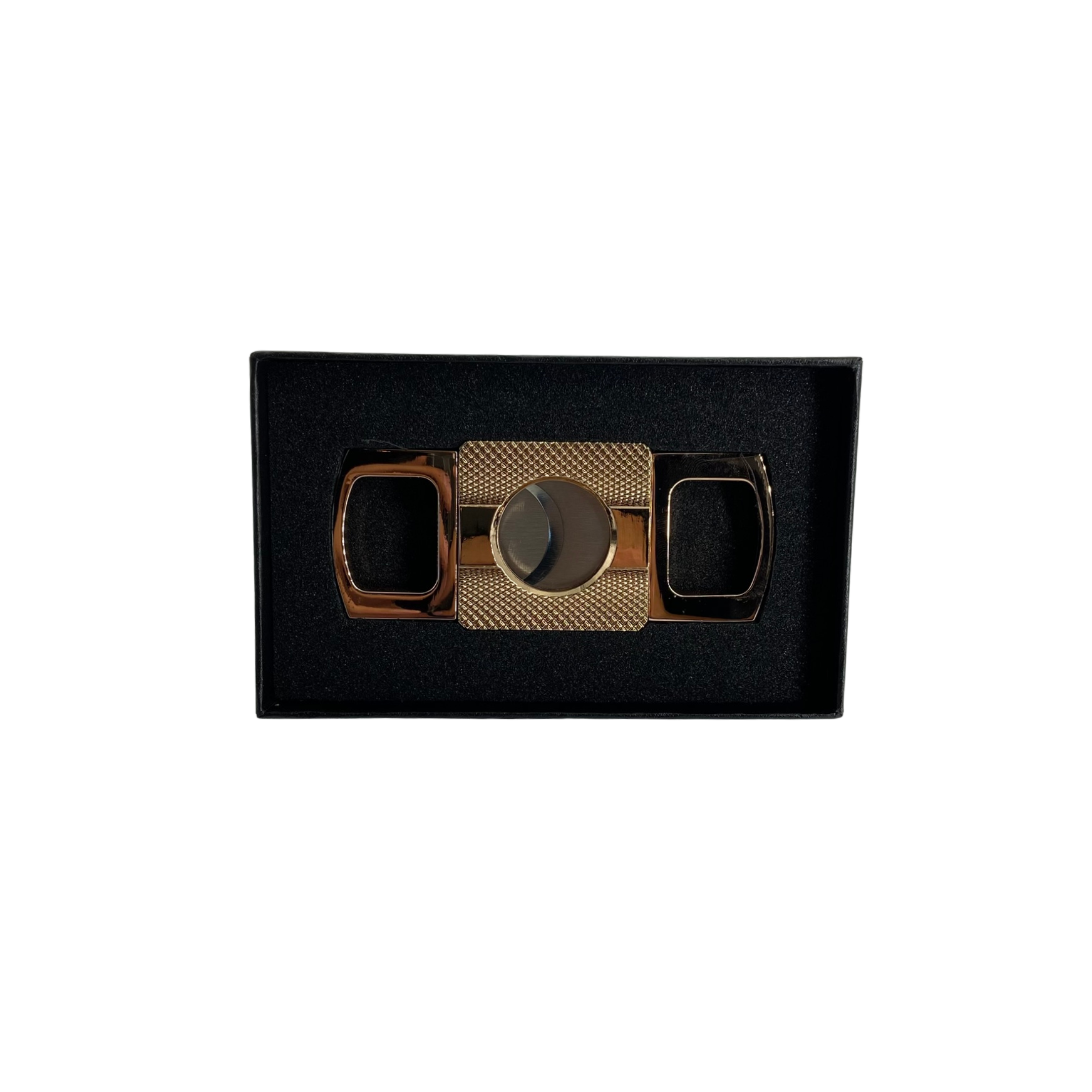 QNN Rosegold Gövdesi Desenli Köşeli Puro Kesici