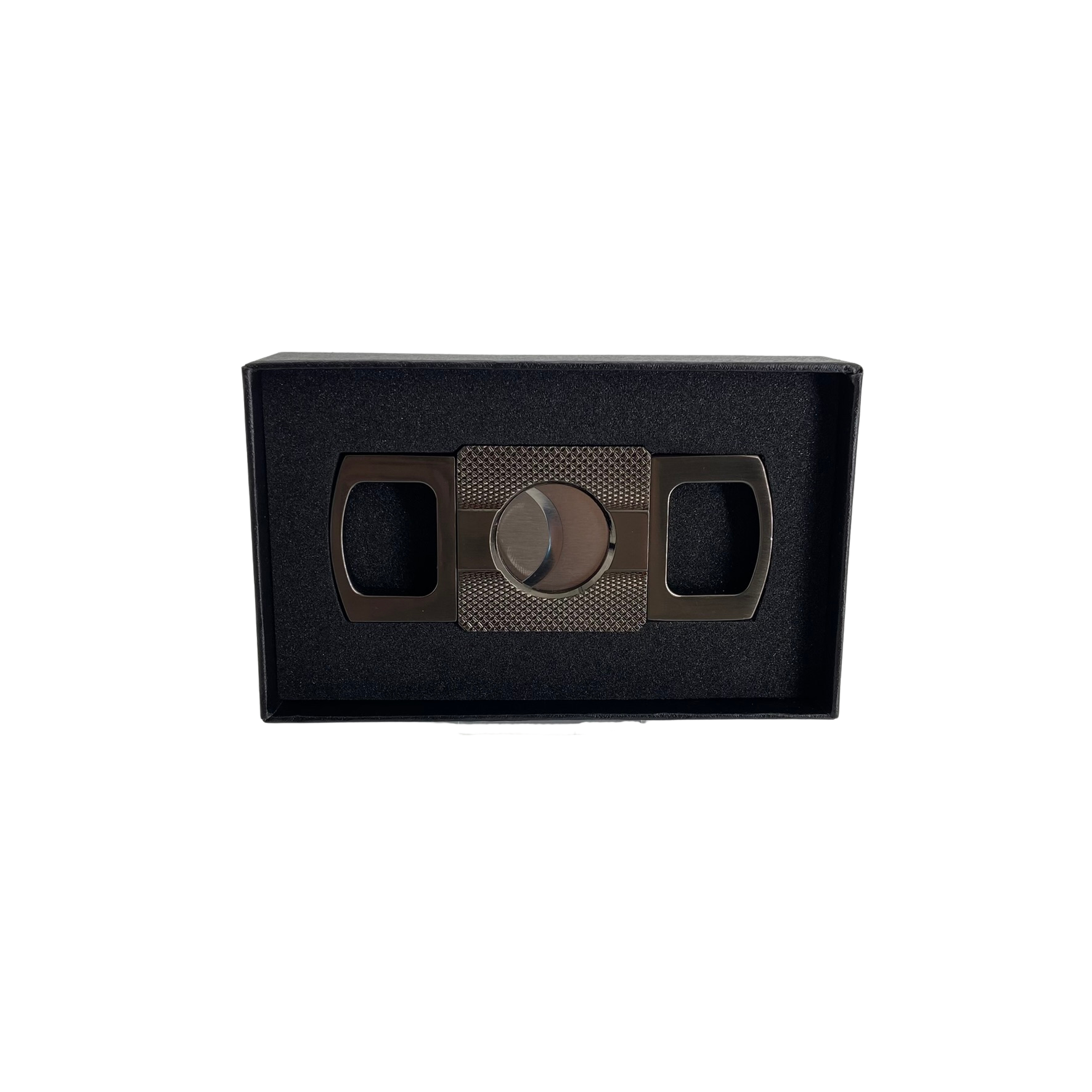 QNN Füme Gövdesi Desenli Köşeli Puro Kesici