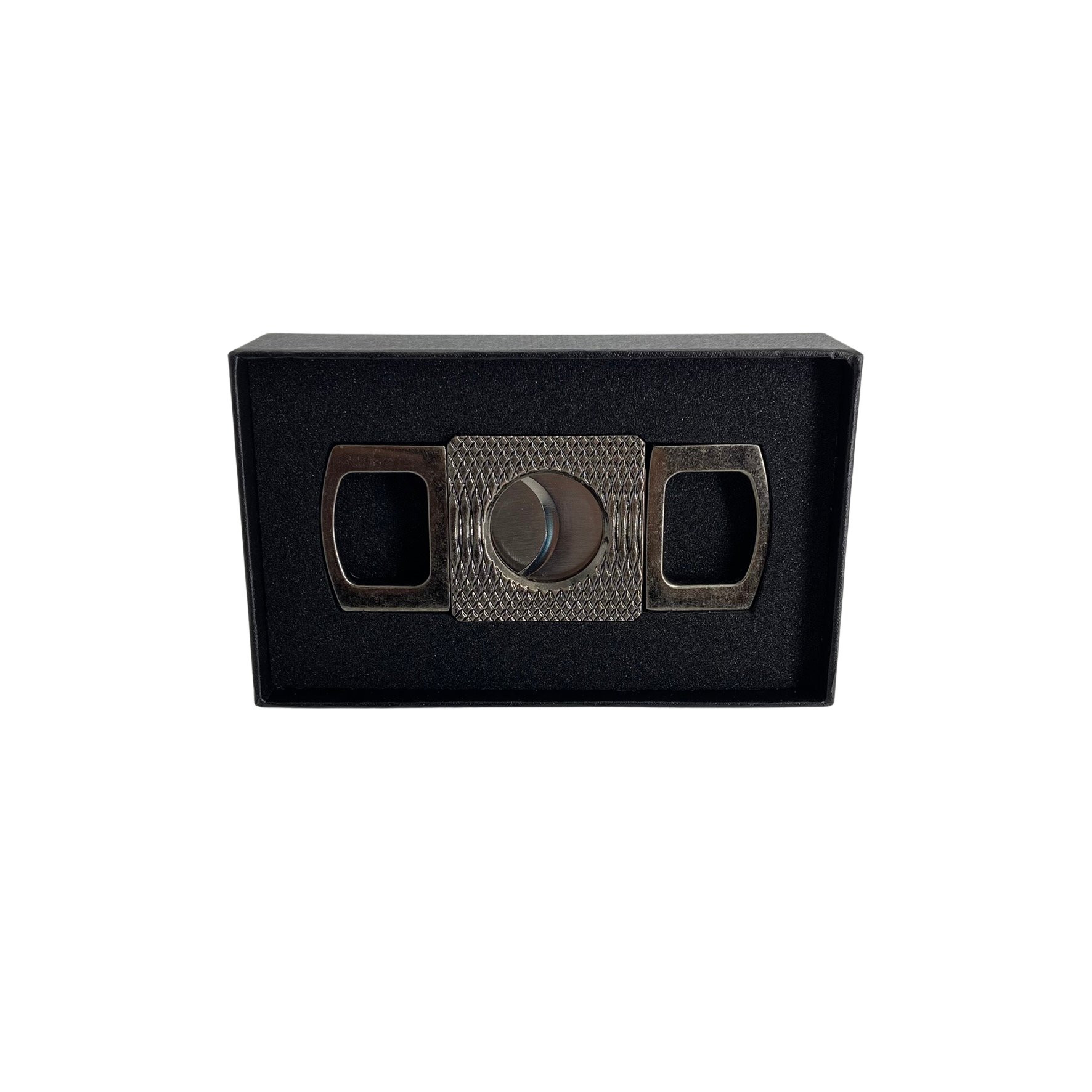 QNN Füme Gövdesi Desenli Köşeli Puro Kesici