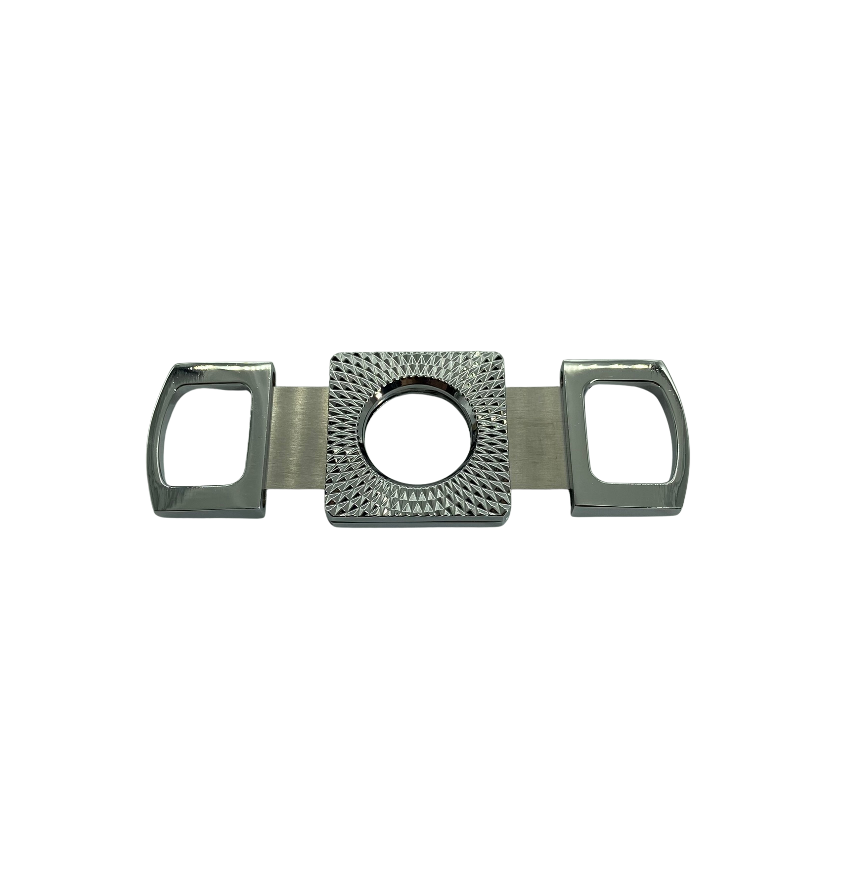 QNN Gümüş Gövdesi Desenli Köşeli Puro Kesici