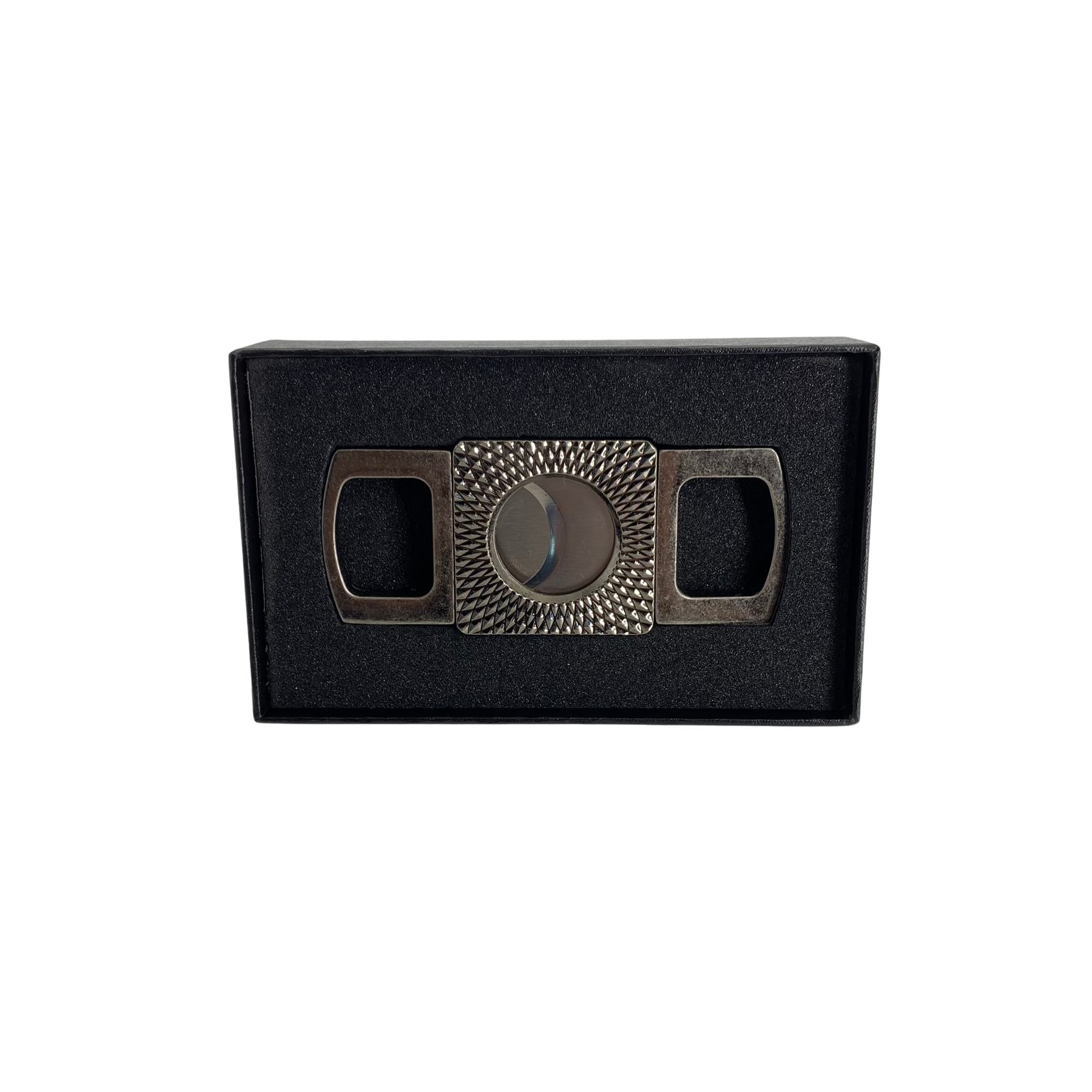 QNN Koyu Gri Gövdesi Desenli Köşeli Puro Kesici