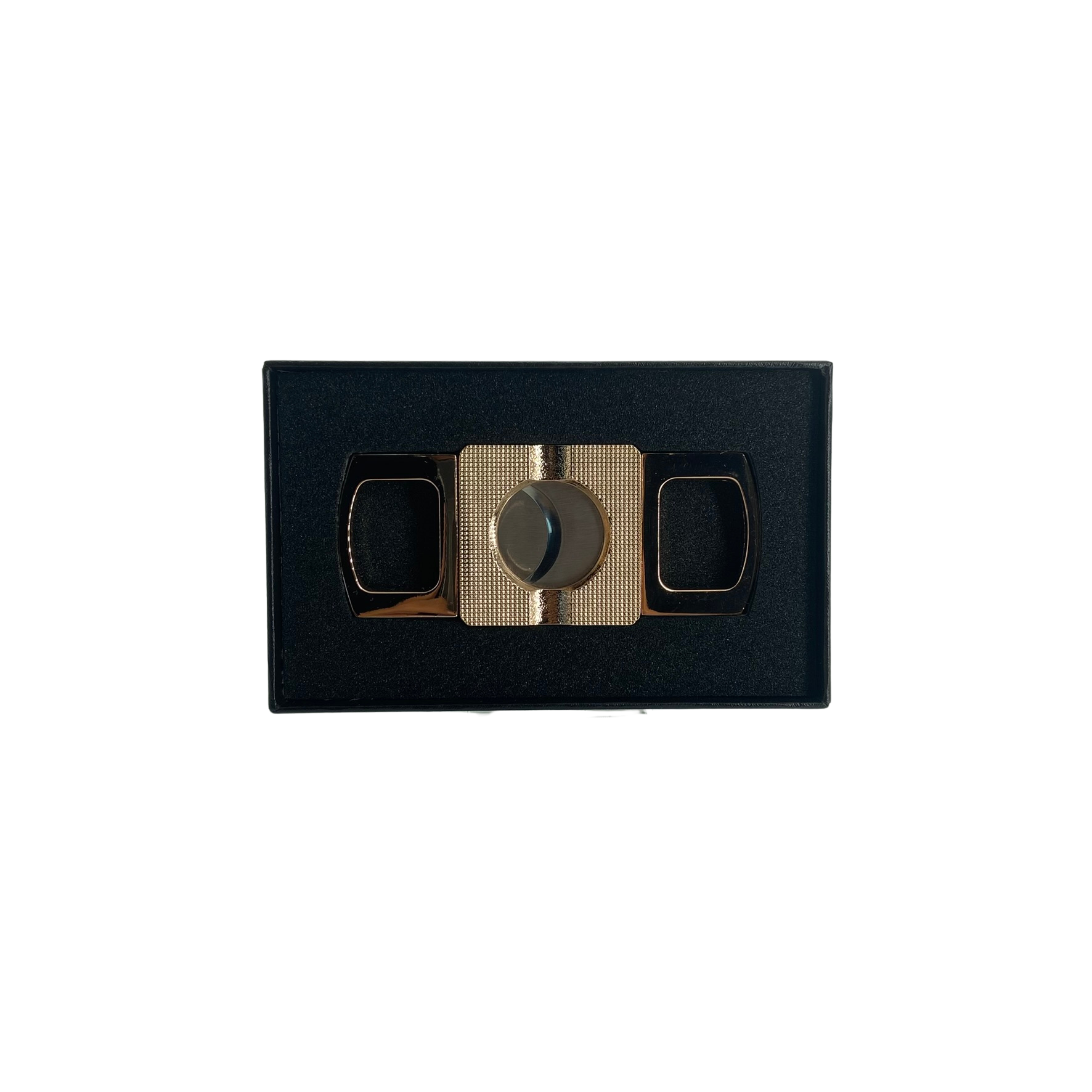 QNN Rosegold Gövdesi Desenli Köşeli Puro Kesici