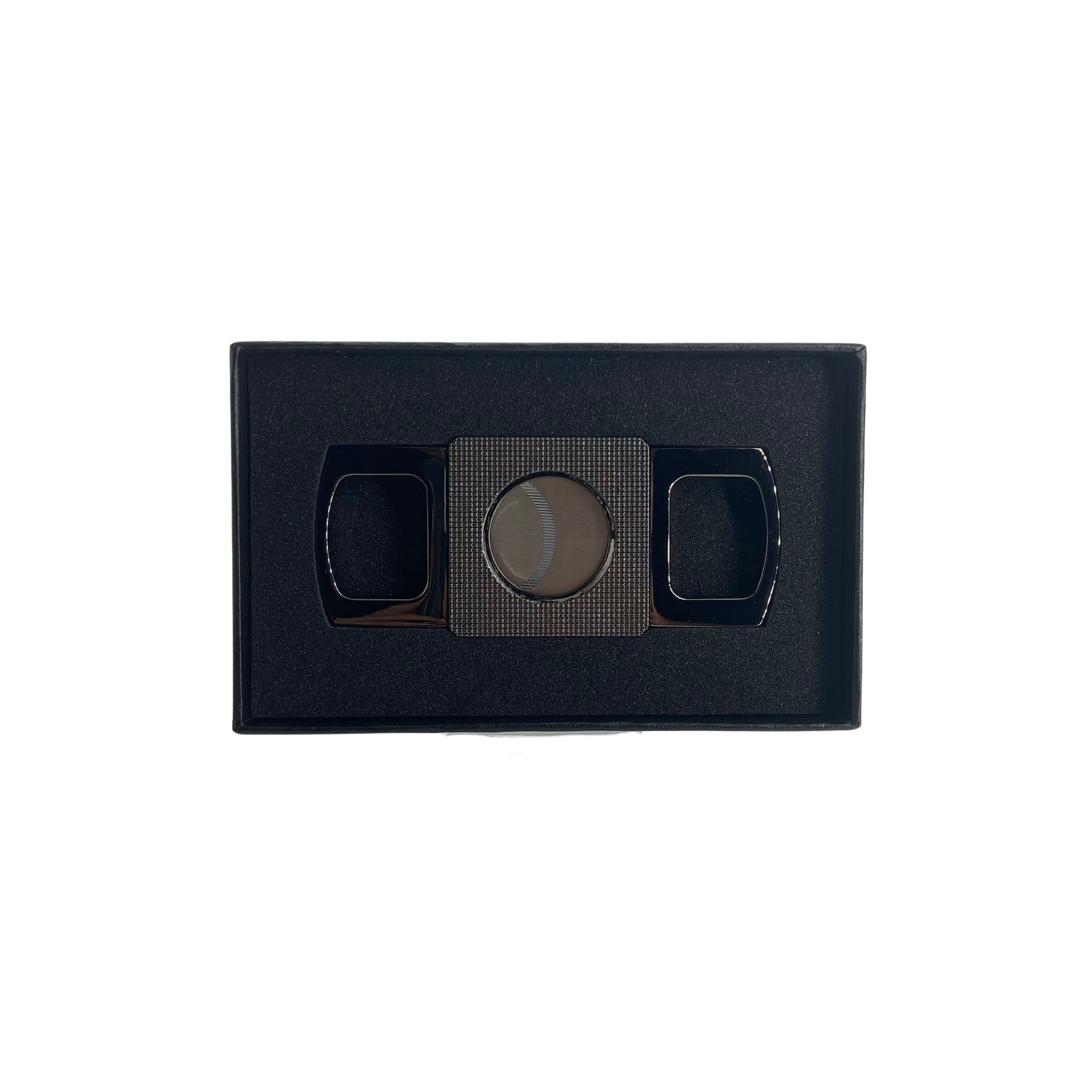 QNN Füme Gövdesi Desenli Köşeli Puro Kesici