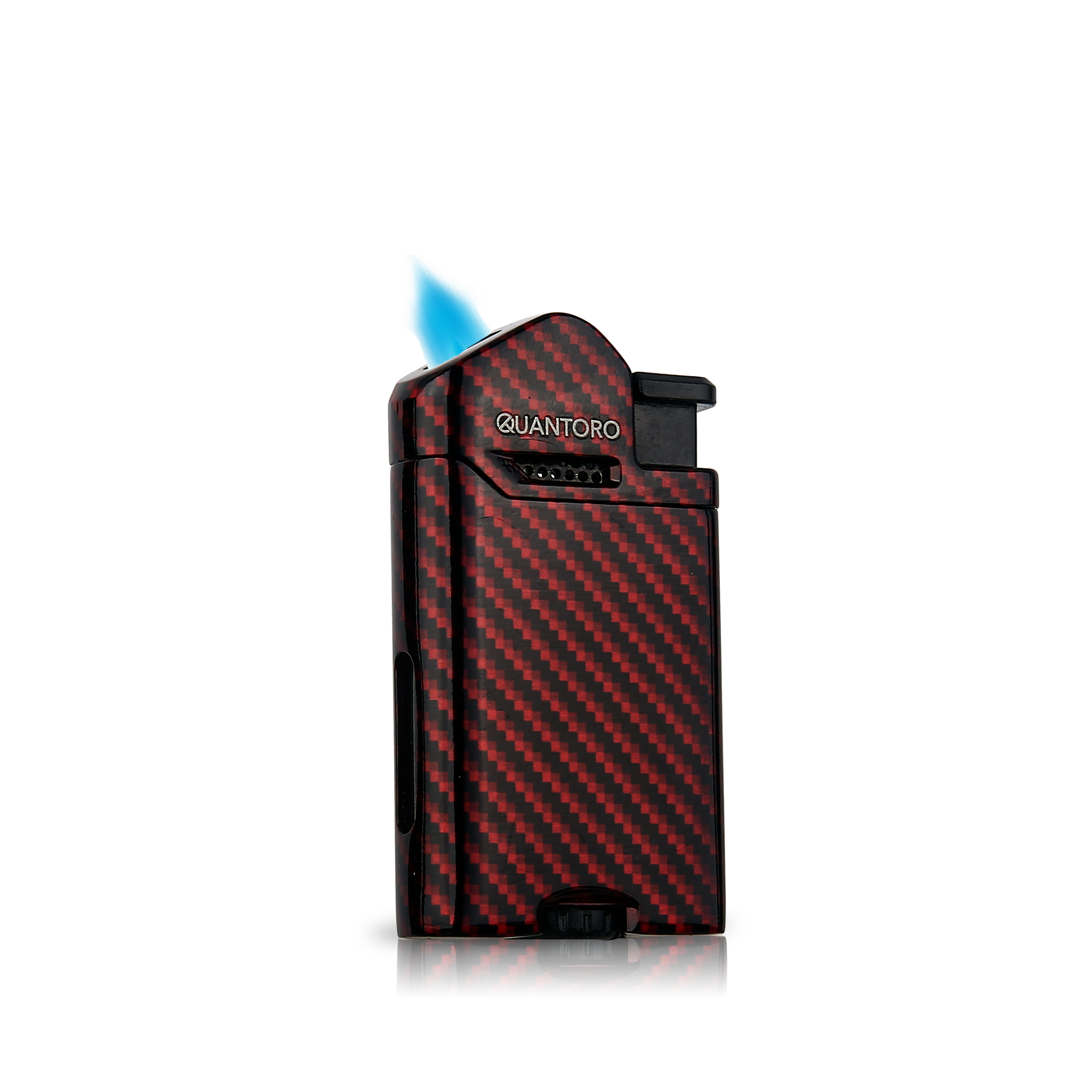 Quantoro Metal Perde Jet Çakmak Red Carbon