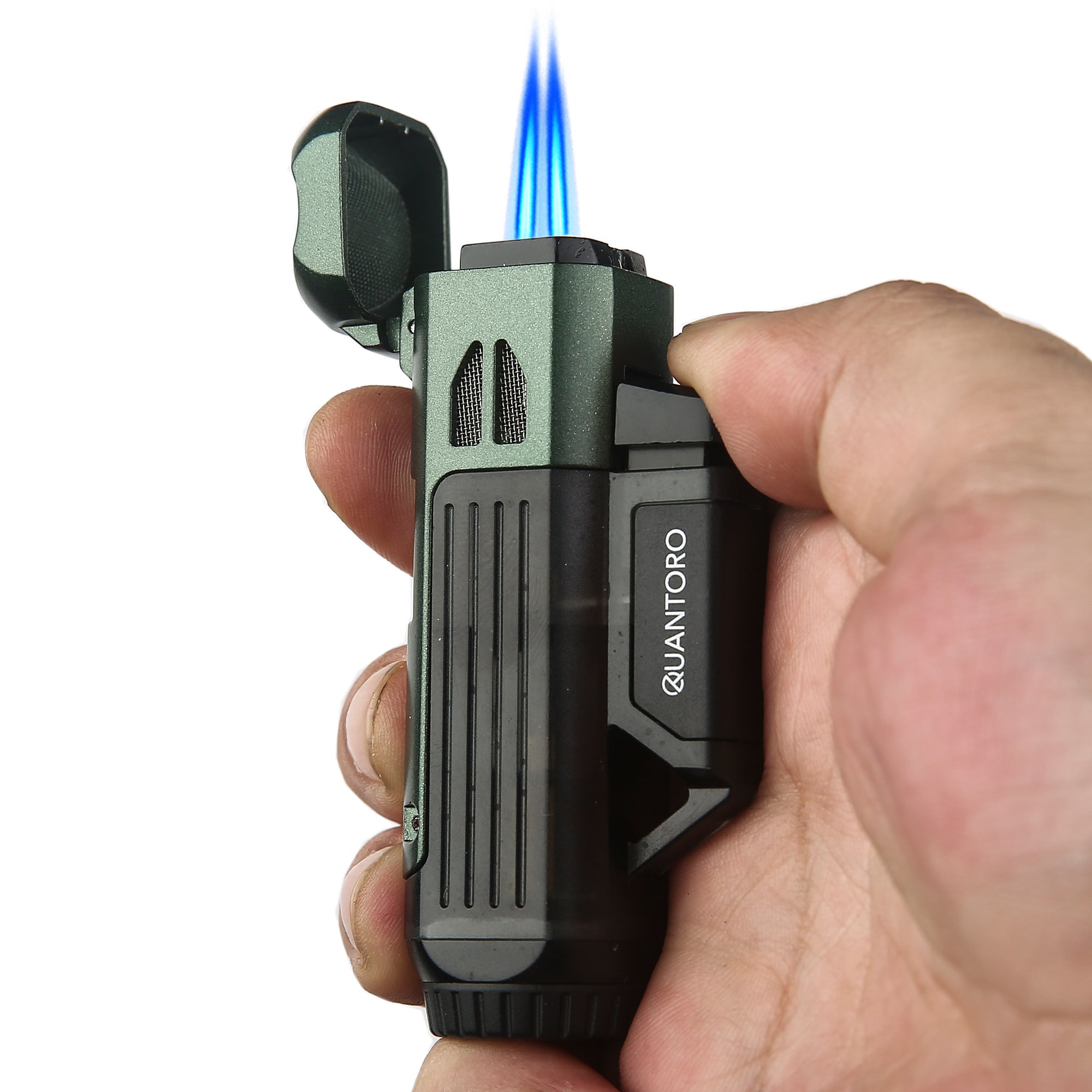 Quantoro MGM04-10 Sharpening Needle Double Jet Flame Brown Lighter