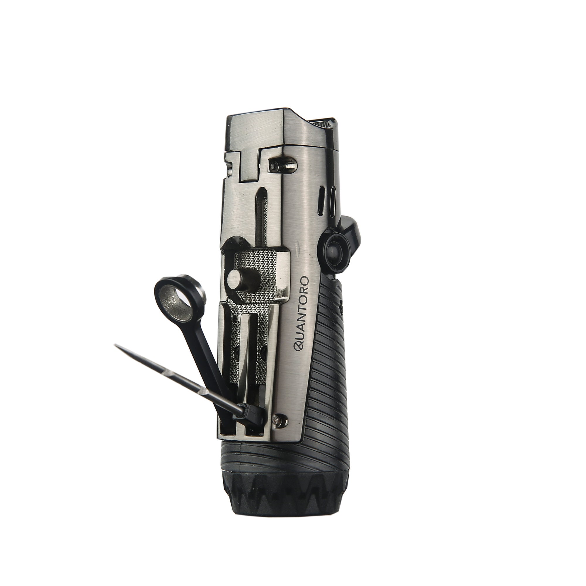 Quantoro MGM04-9 Piercing Needle Triple Jet Flame Gunmetal Lighter
