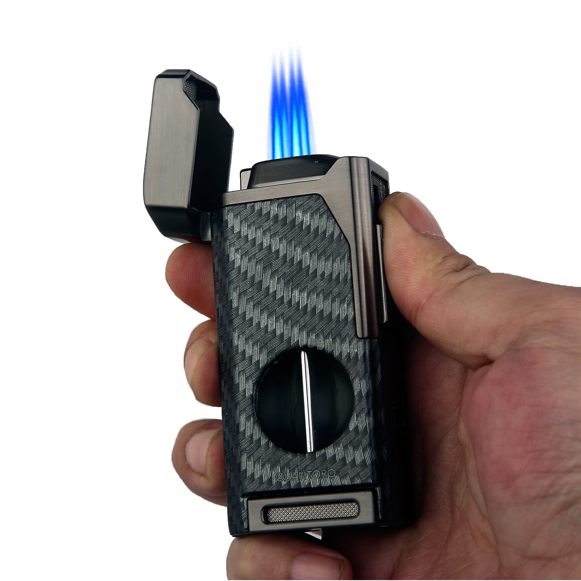 Quantoro MGM05-31 Kesicili Dörtlü Jet Alev Gunmetal Çakmak