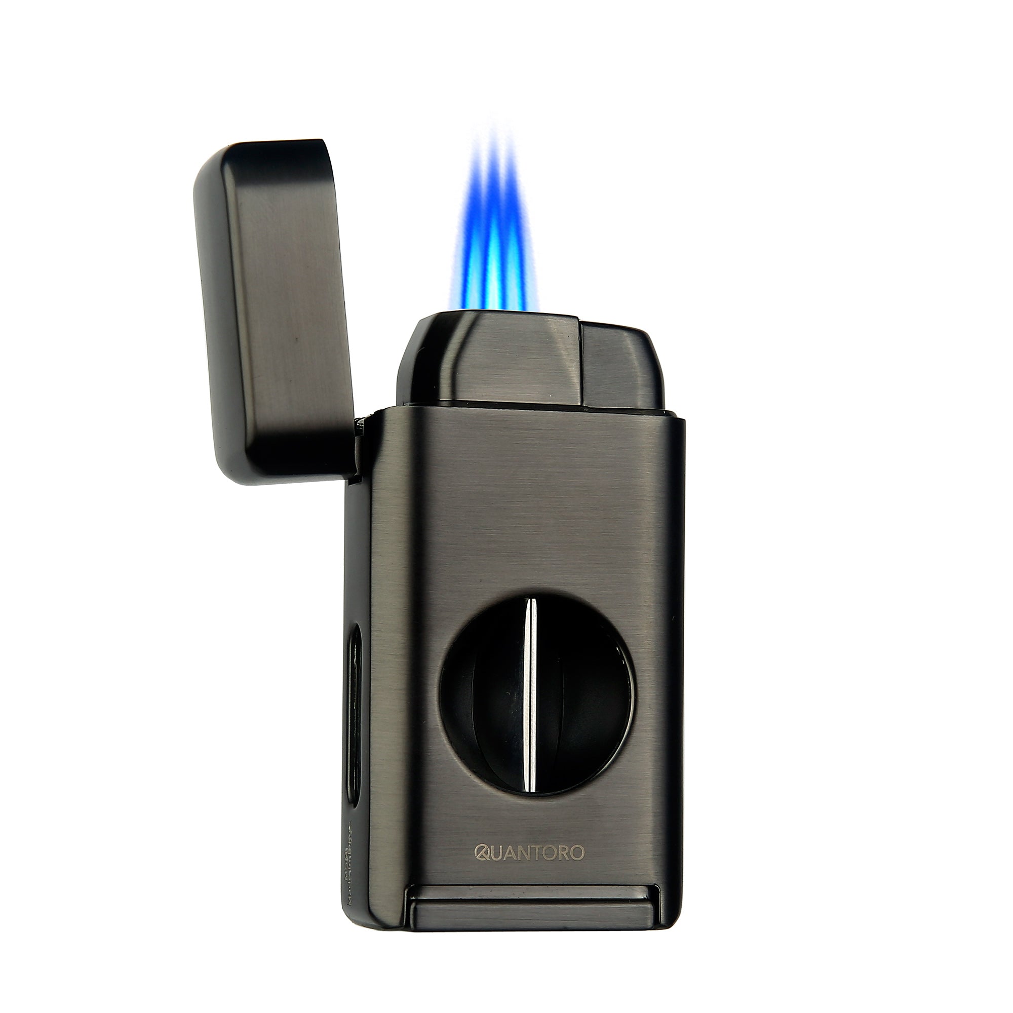 Quantoro MGM05-35 Kesicili Dinlendiricili Üçlü Jet Alev Gunmetal Çakmak