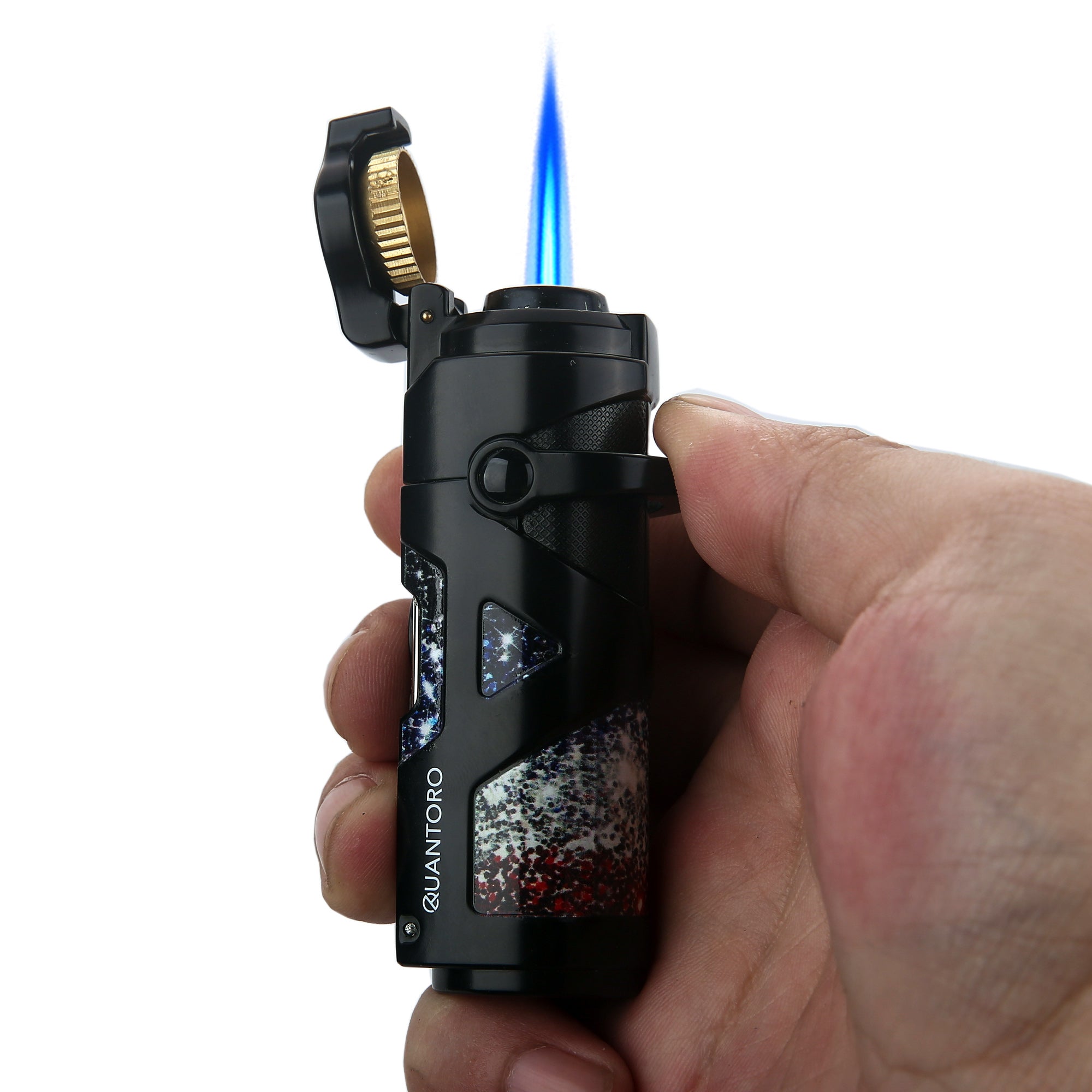 Quantoro MGM05-56 Delicili İğneli Jet Alev Black Çakmak